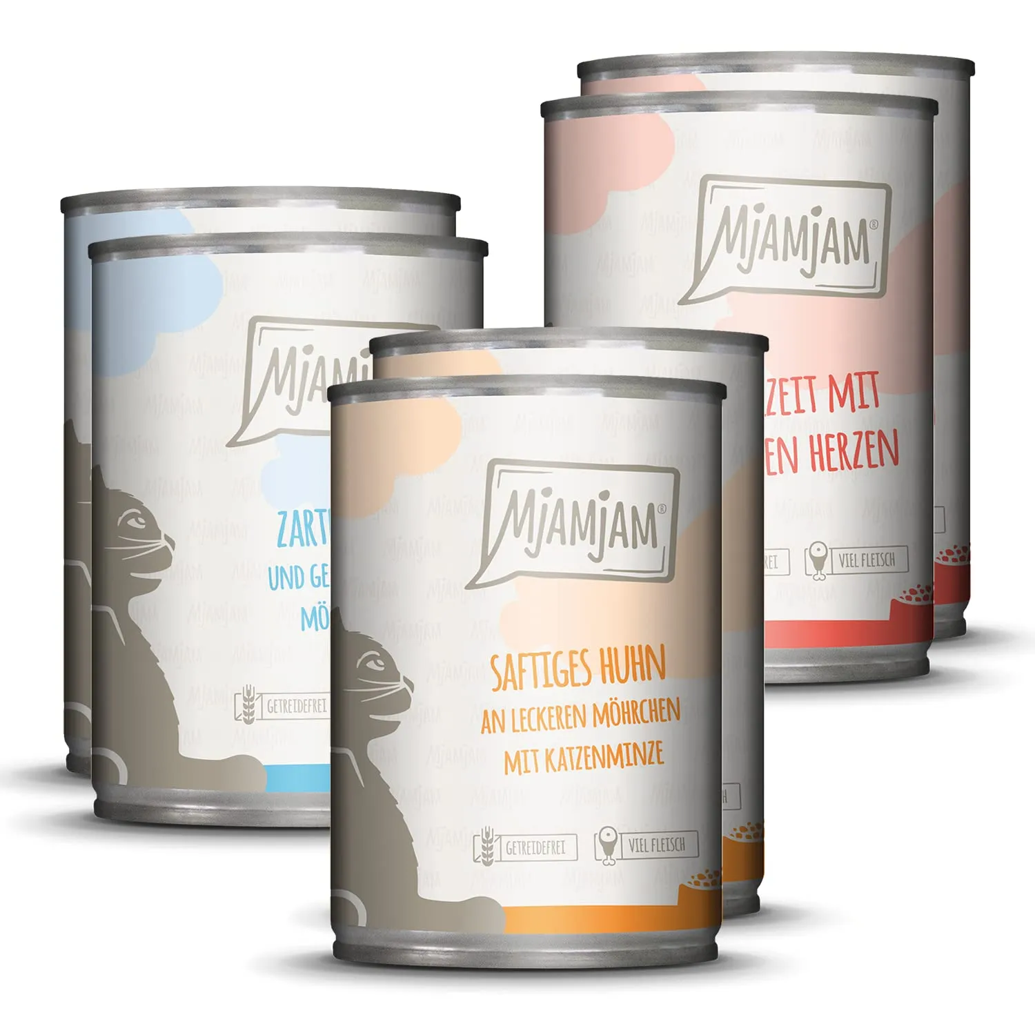 MjAMjAM Cibo Umido Premium per Gatti, Senza Cereali con Carne Extra, 6 x 400 g - immagine 1