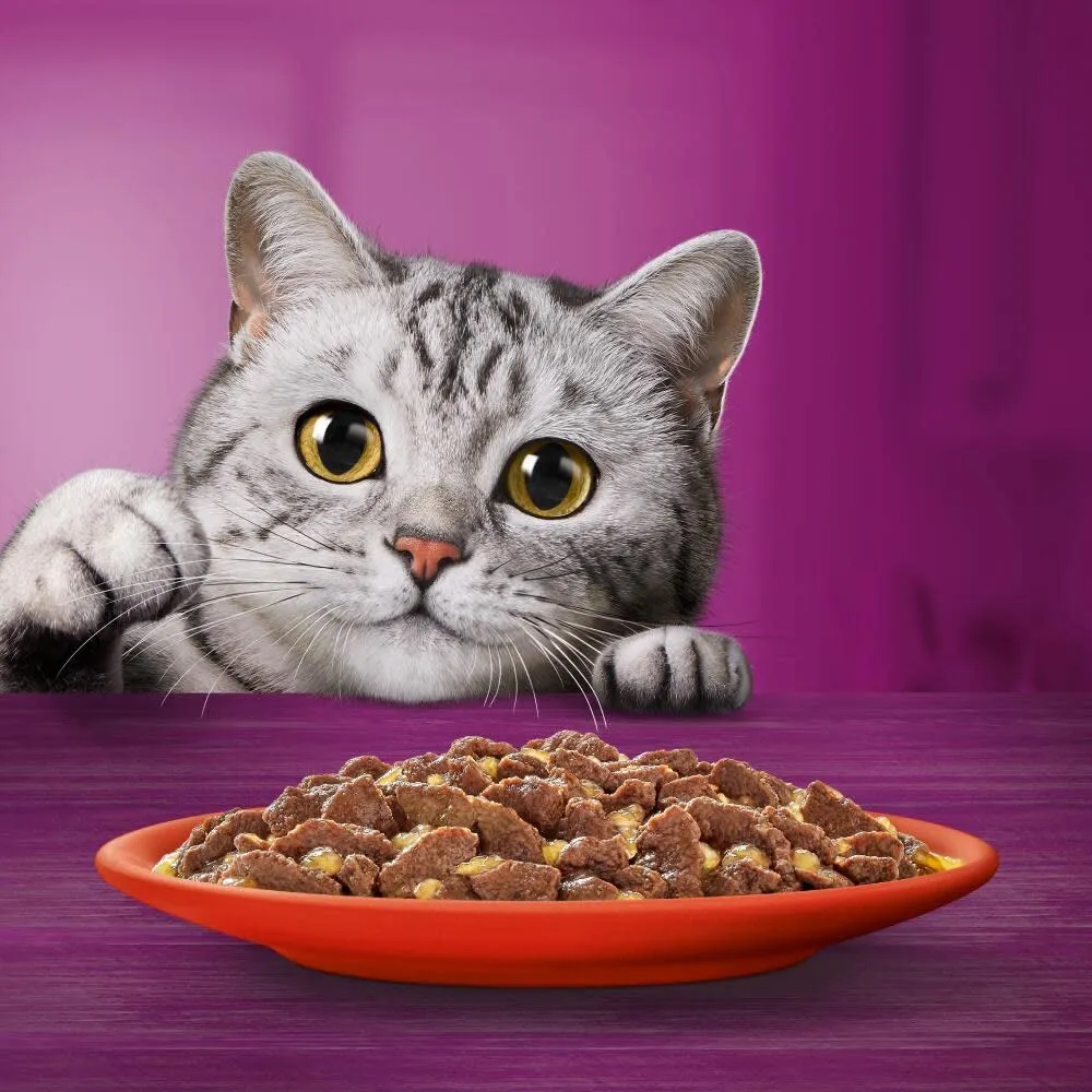 Whiskas Pranzetti Cibo Umido in Salsa per Gatti Adulti Carne 6x50g, confezione da 12 - immagine 2