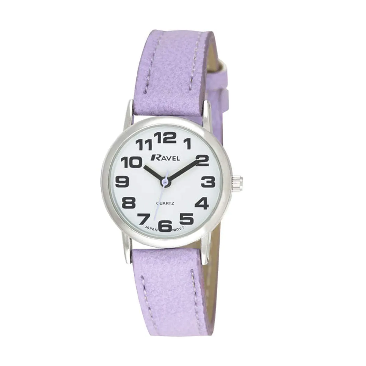 Ravel Orologio Unisex Quadrante Bianco e Argento Cinturino Viola - immagine 1