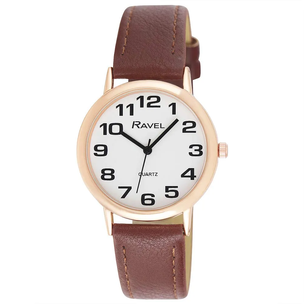 Ravel Orologio Donna Quadrante Bianco e Oro Rosa con Cinturino Marrone - R0105.42.2A - immagine 1