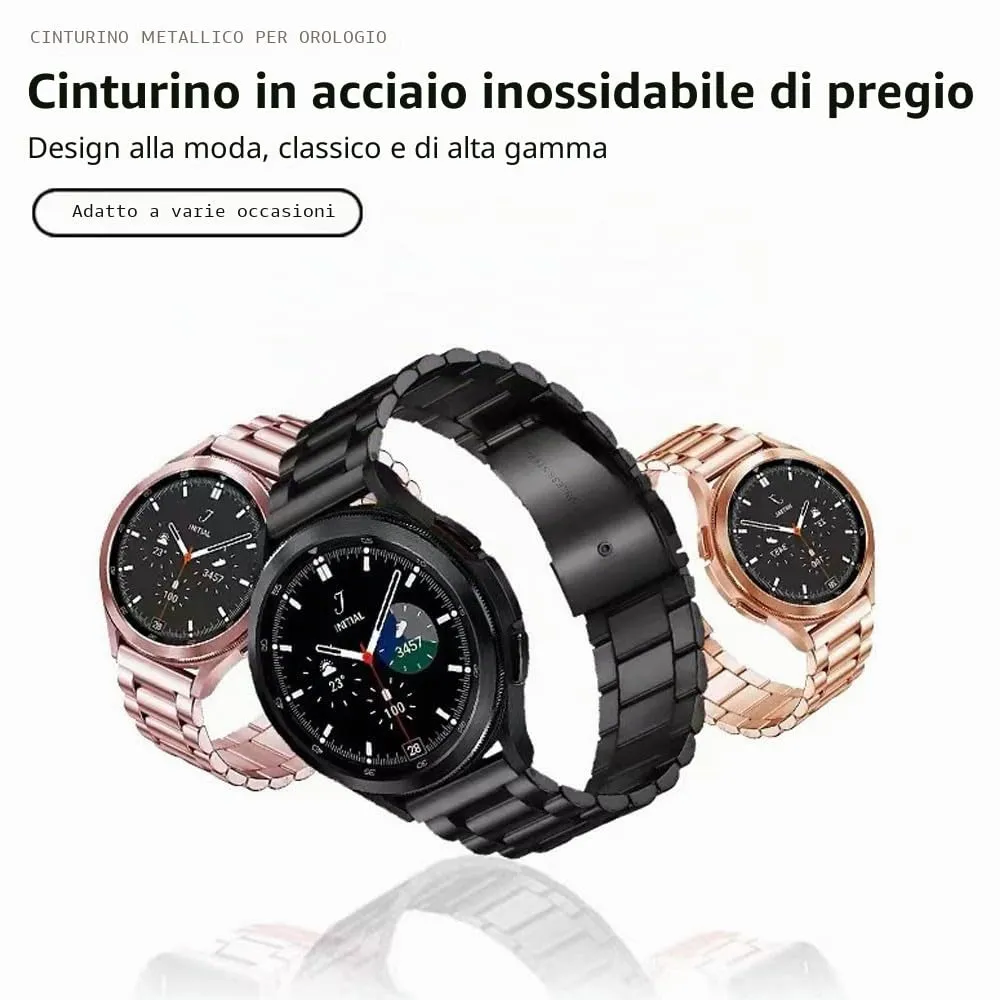 FOUUA Cinturini per Orologio in Acciaio Inossidabile con Sgancio Rapido, 24mm, Oro Rosa - immagine 5