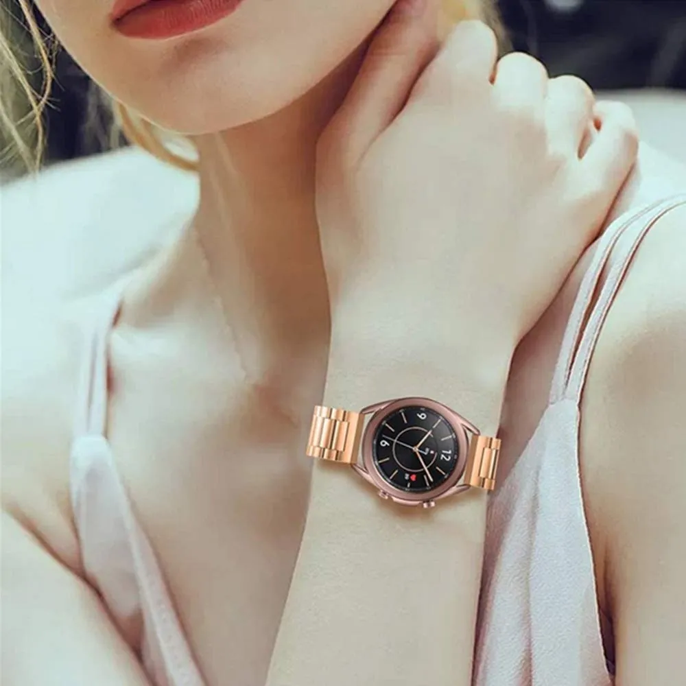 FOUUA Cinturini per Orologio in Acciaio Inossidabile con Sgancio Rapido 18mm Oro Rosa - immagine 6
