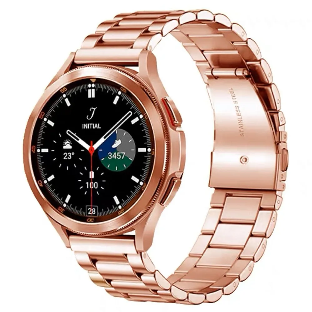 FOUUA Cinturino in Acciaio Inossidabile con Sgancio Rapido per Orologio e Smartwatch 20mm, Oro Rosa - immagine 1