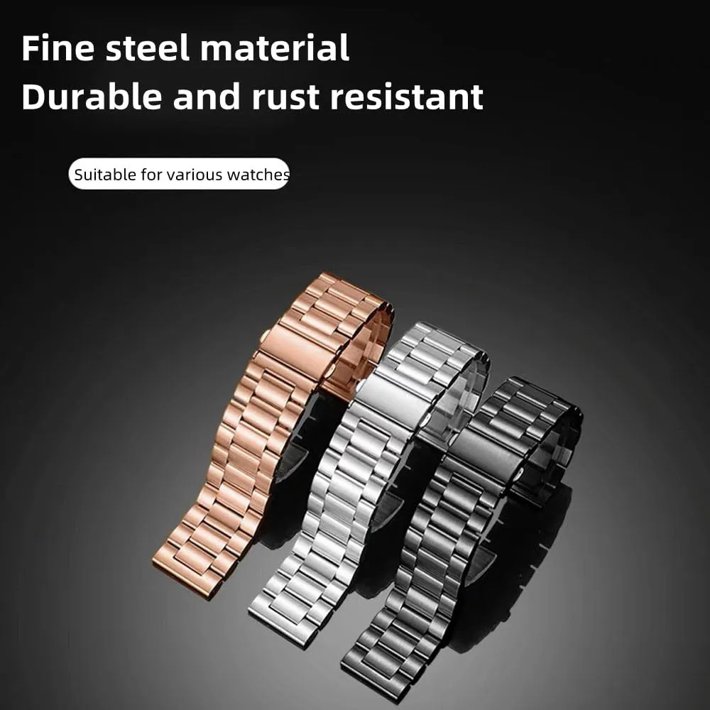 FOUUA Cinturino in Acciaio Inossidabile con Sgancio Rapido per Orologio e Smartwatch 20mm, Oro Rosa - immagine 4