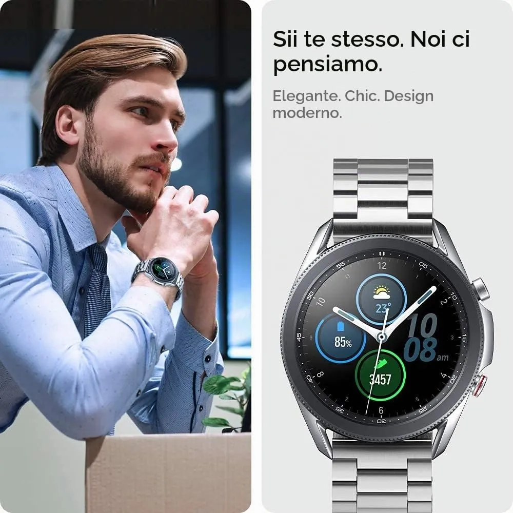 FOUUA Cinturino in Acciaio Inossidabile 22mm Argento con Sgancio Rapido per Orologi e Smartwatch - immagine 5