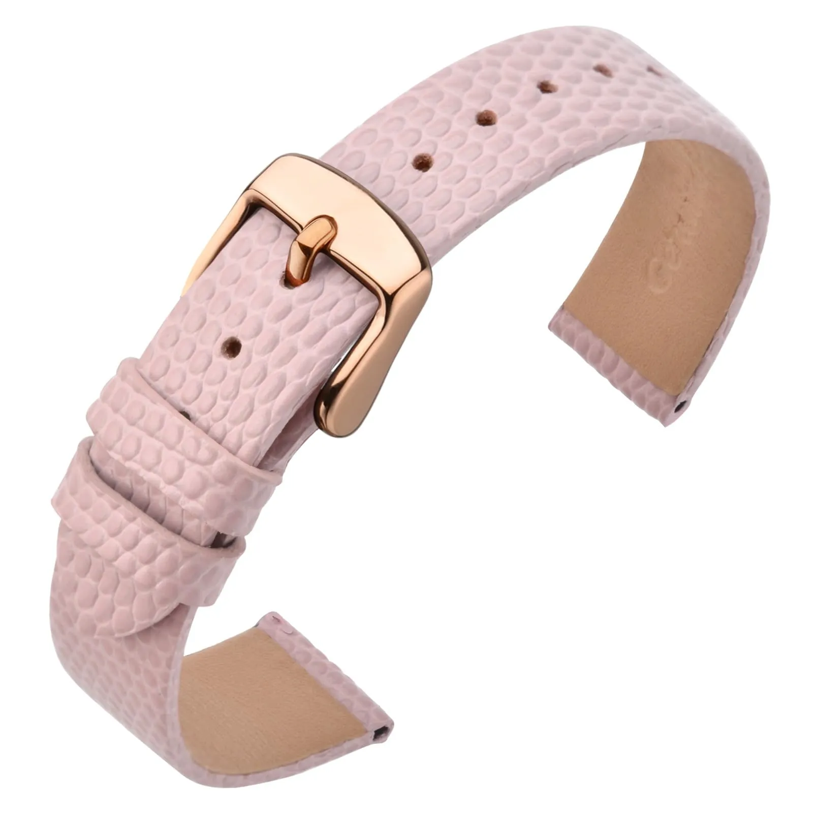 ANNEFIT Cinturino in Pelle 12mm per Orologi Donna, Fibbia in Acciaio Inossidabile Oro Rosa (Rosa) - immagine 1