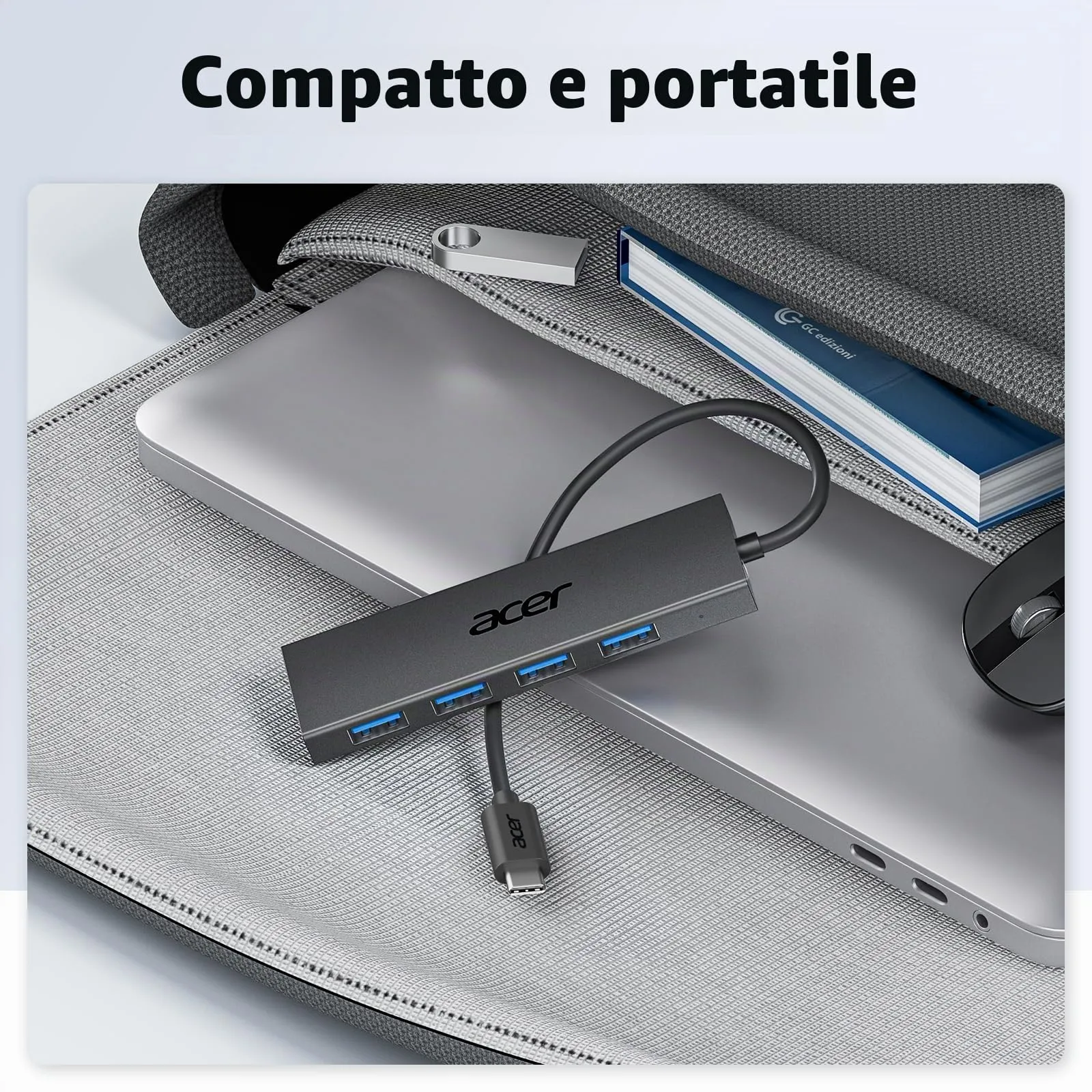Acer Hub USB-C 3.0, 4 Porte USB 5Gbps, 21cm - immagine 8
