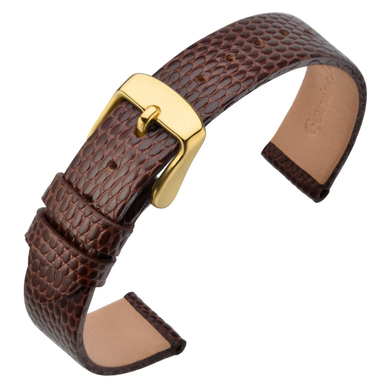 ANNEFIT Cinturino in Pelle per Orologi Donna 16mm, Fibbia in Acciaio Inossidabile Oro, Marrone - immagine 1