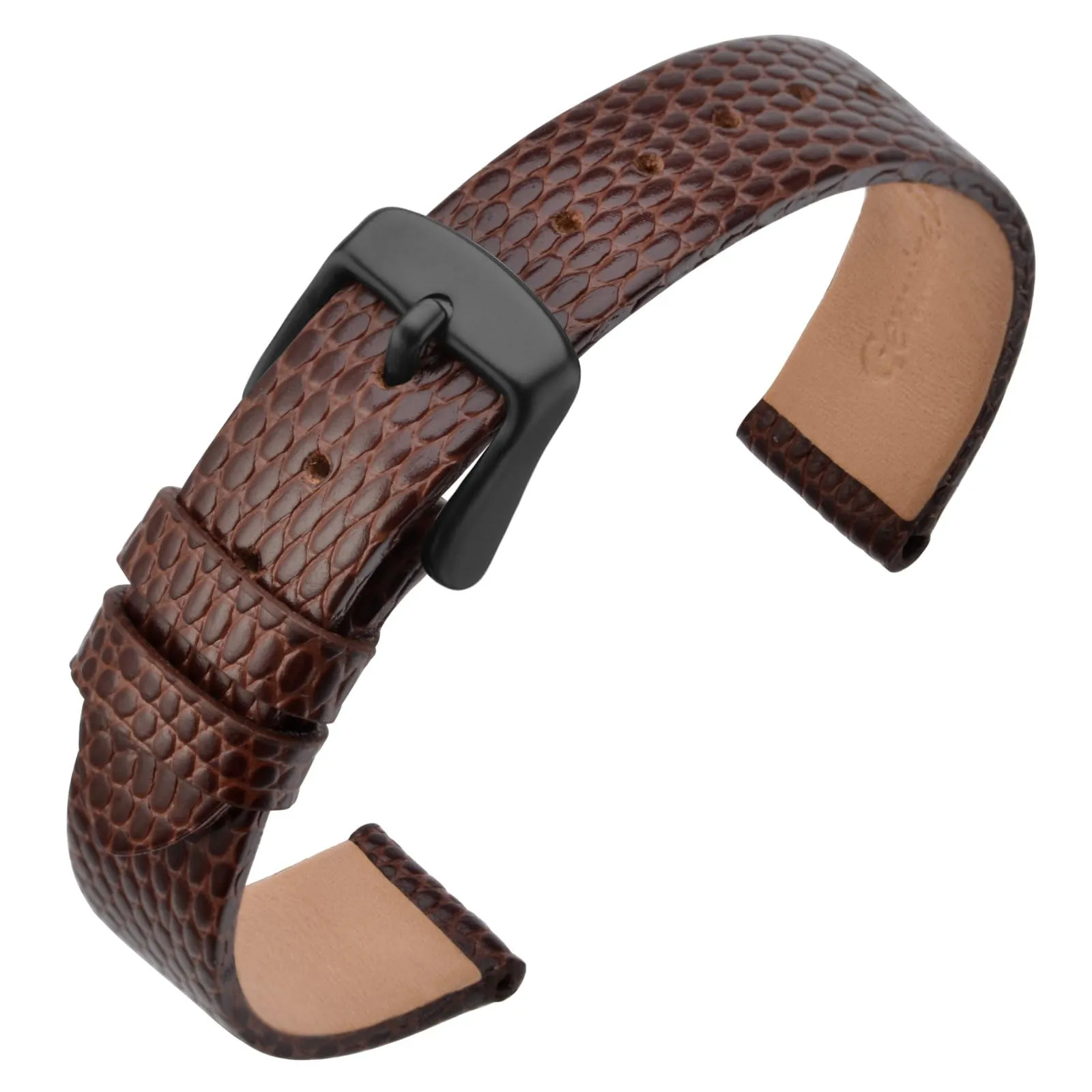 ANNEFIT Cinturino in Pelle 18mm per Orologi Donna, Fibbia in Acciaio Inossidabile Nero, Marrone - immagine 1