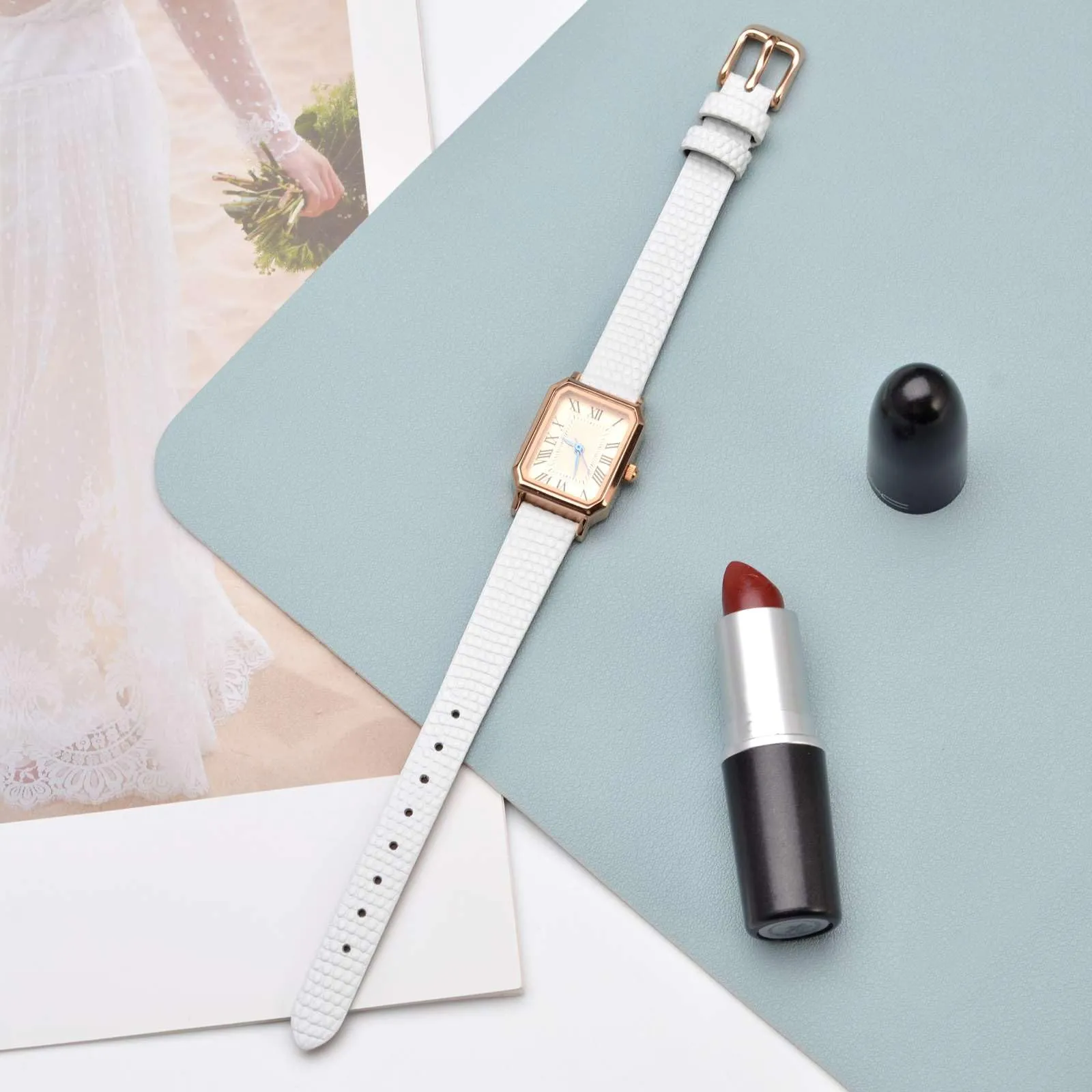ANNEFIT Cinturino in Pelle 18mm per Orologi Donna, Fibbia in Acciaio Inossidabile Argento (Bianca) - immagine 2