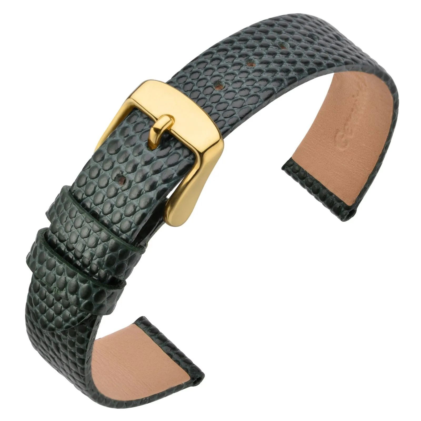 ANNEFIT Cinturino in Pelle 10mm per Orologi Donna, Fibbia in Acciaio Inossidabile Oro (Verde) - immagine 1