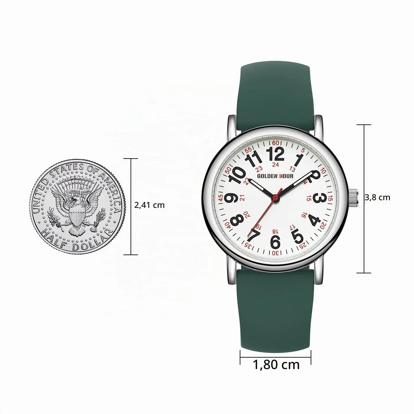 Golden Hour Orologio da Infermiere Impermeabile GH-1314 - immagine 5