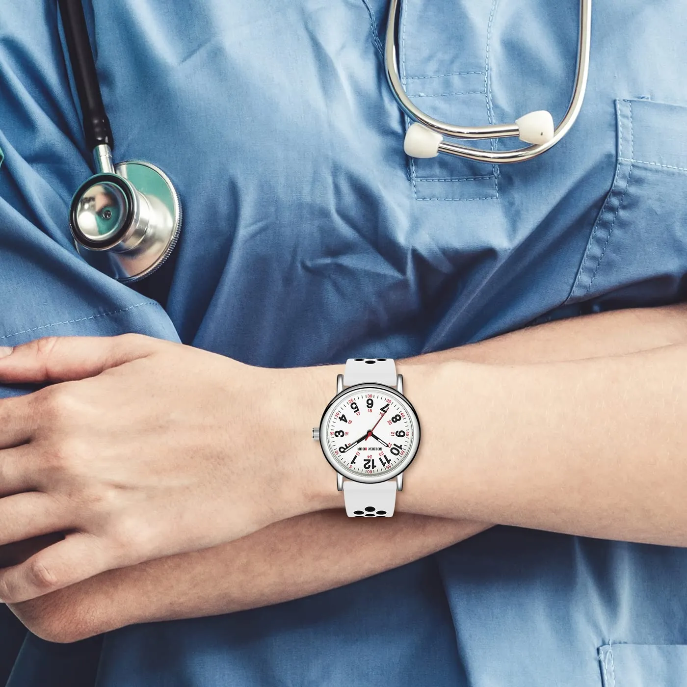 GOLDEN HOUR GH-1314 Orologio da Infermiere Impermeabile per Professionisti Medici e Studenti - immagine 8