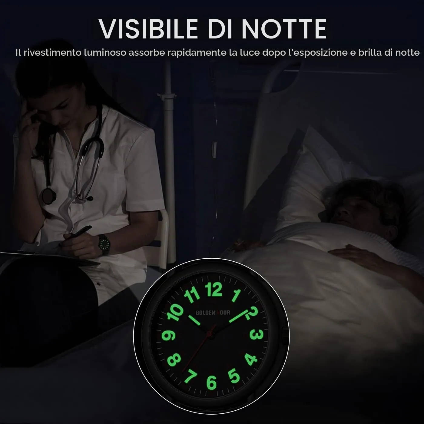 Golden Hour Orologio da Infermiere Impermeabile CA-GH-1314 - immagine 6