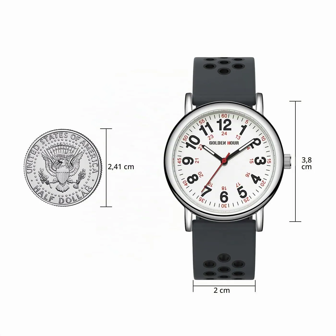 Golden Hour Orologio da Infermiere Impermeabile GH-1314 - immagine 6