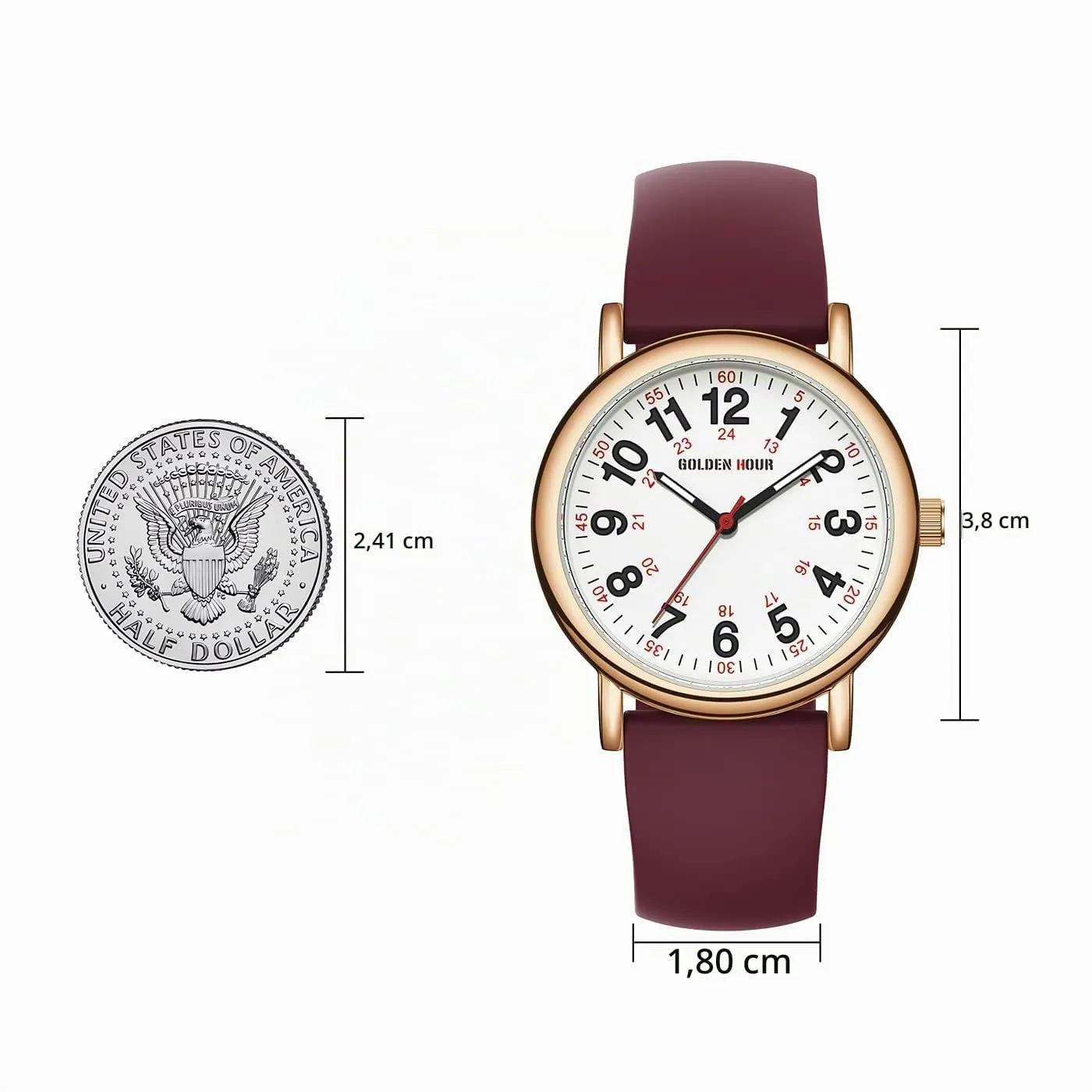 Golden Hour Orologio da Infermiere Impermeabile CA-GH-1314 - immagine 5