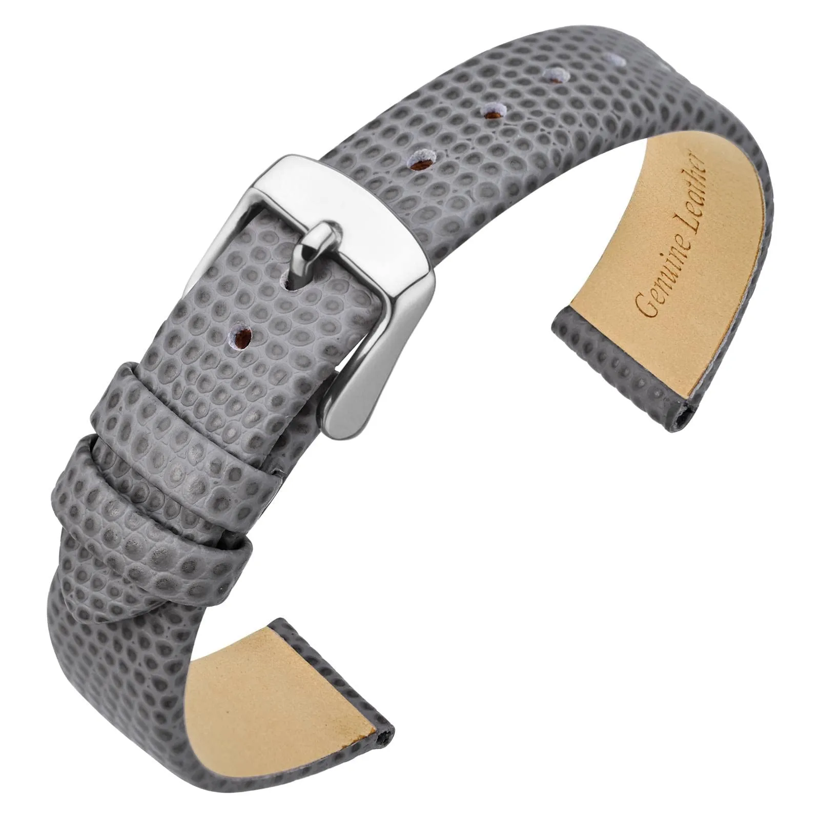 ANNEFIT Cinturino in Pelle 13mm per Orologi Donna, Fibbia in Acciaio Inossidabile Argento, Grigio - immagine 1