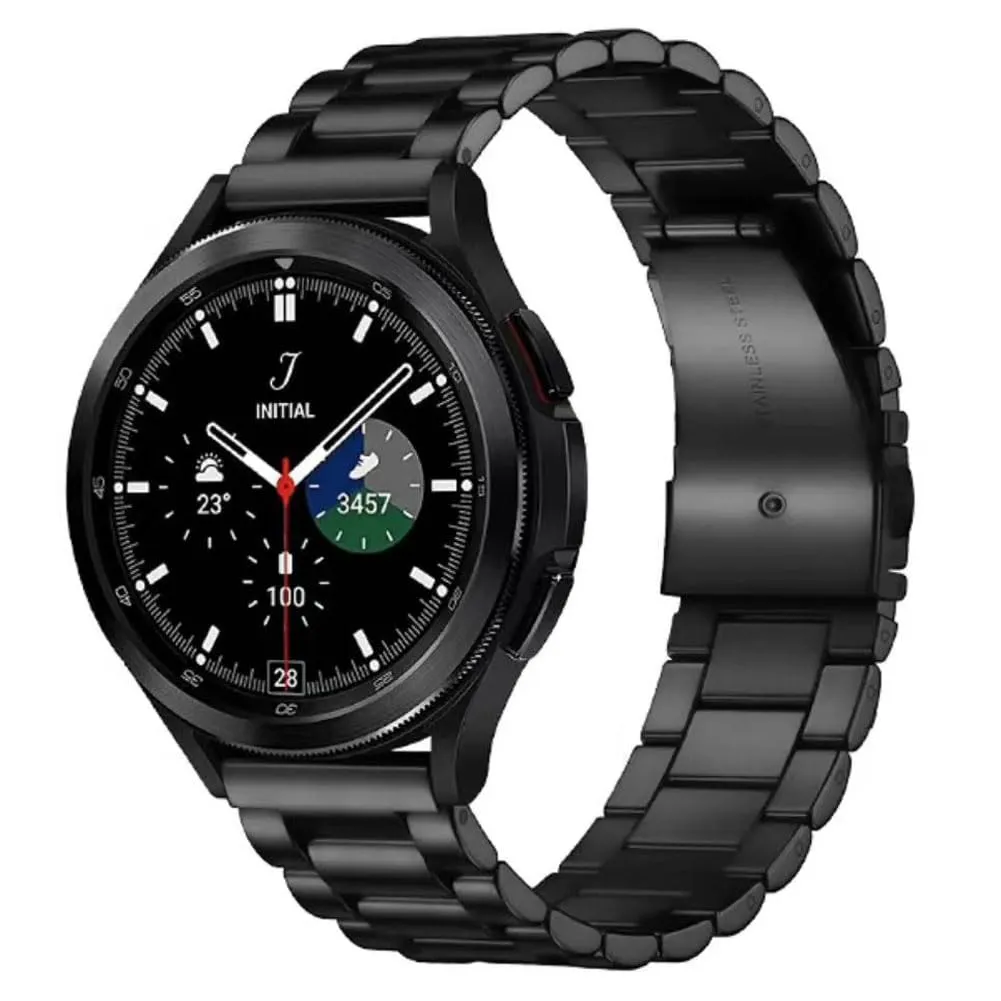 FOUUA Cinturini in Acciaio Inossidabile per Orologio e Smartwatch con Sgancio Rapido, Nero, 16mm - immagine 1