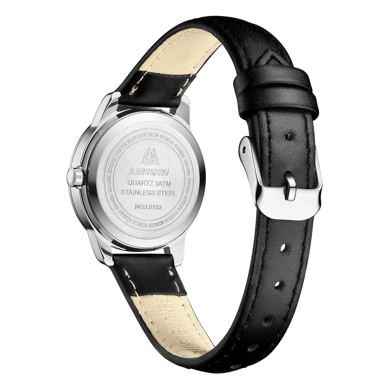 LN LENQIN Orologio Donna Analogico al Quarzo con Cinturino in Pelle Impermeabile L0133 - immagine 2
