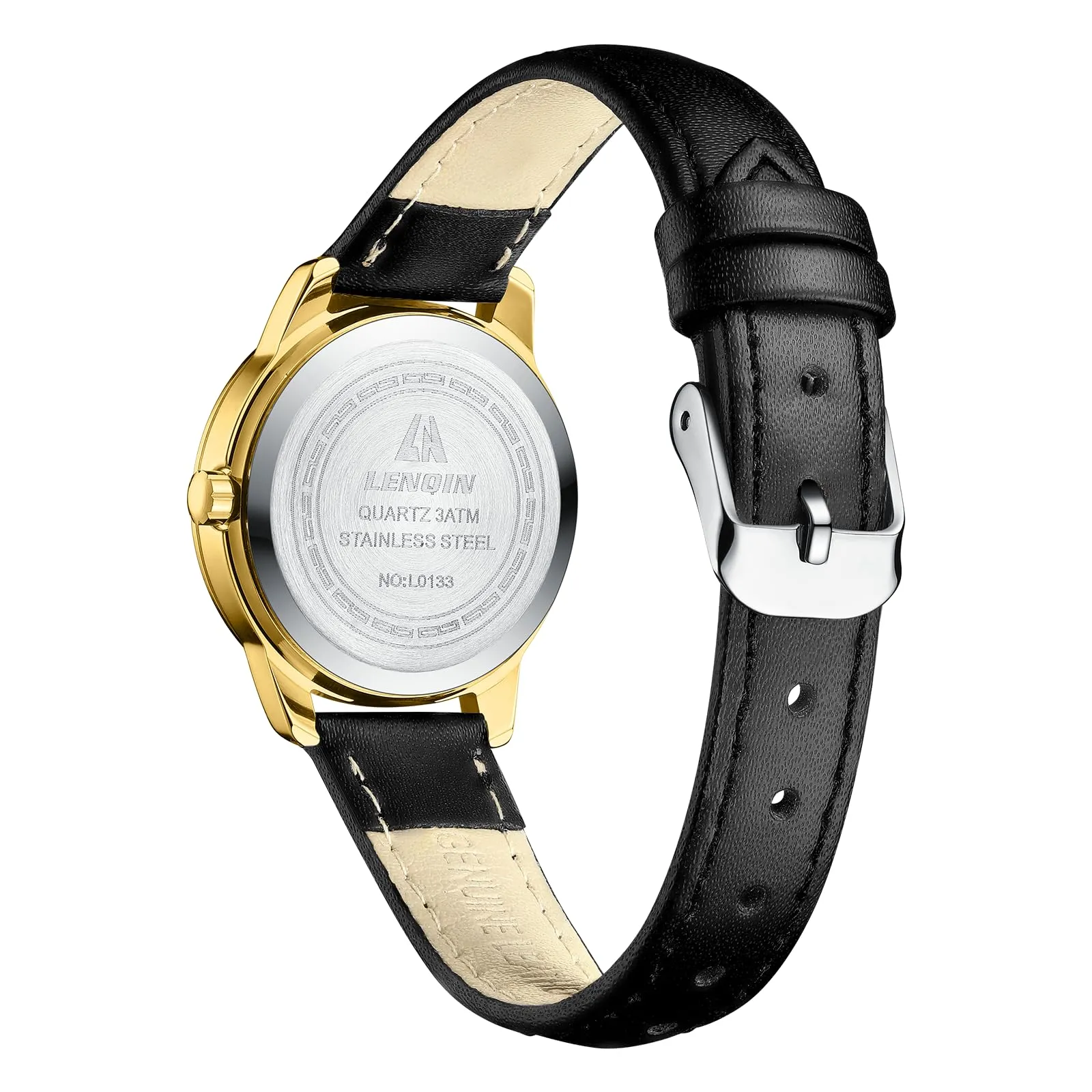 LN LENQIN Orologio Donna Analogico al Quarzo Cinturino in Pelle 3ATM - immagine 2