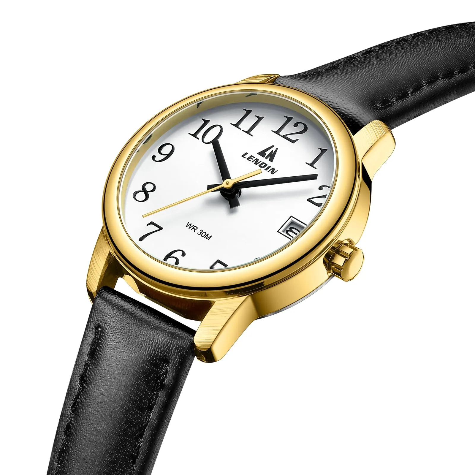 LN LENQIN Orologio Donna Analogico al Quarzo Cinturino in Pelle 3ATM - immagine 3