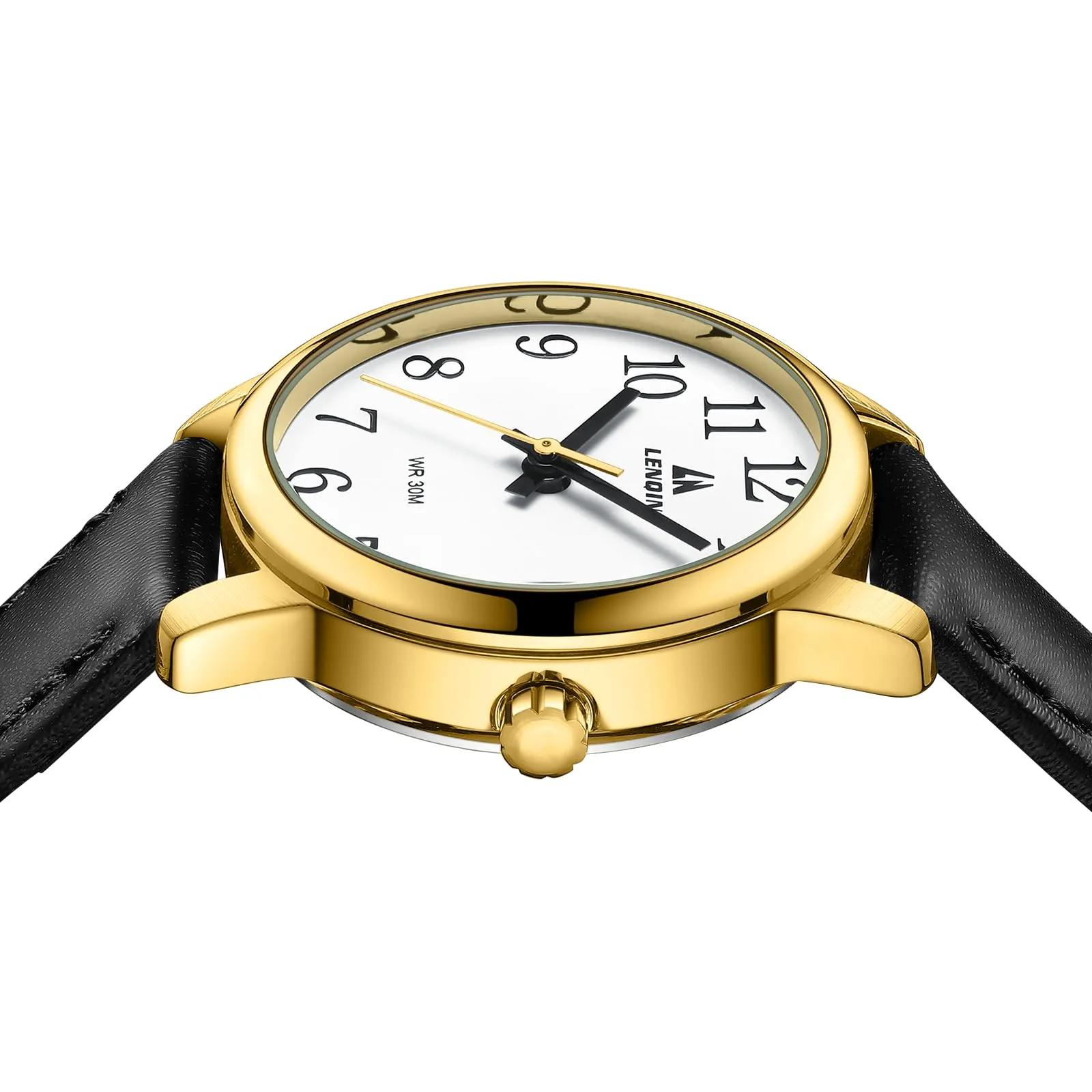 LN LENQIN Orologio Donna Analogico al Quarzo Cinturino in Pelle 3ATM - immagine 5