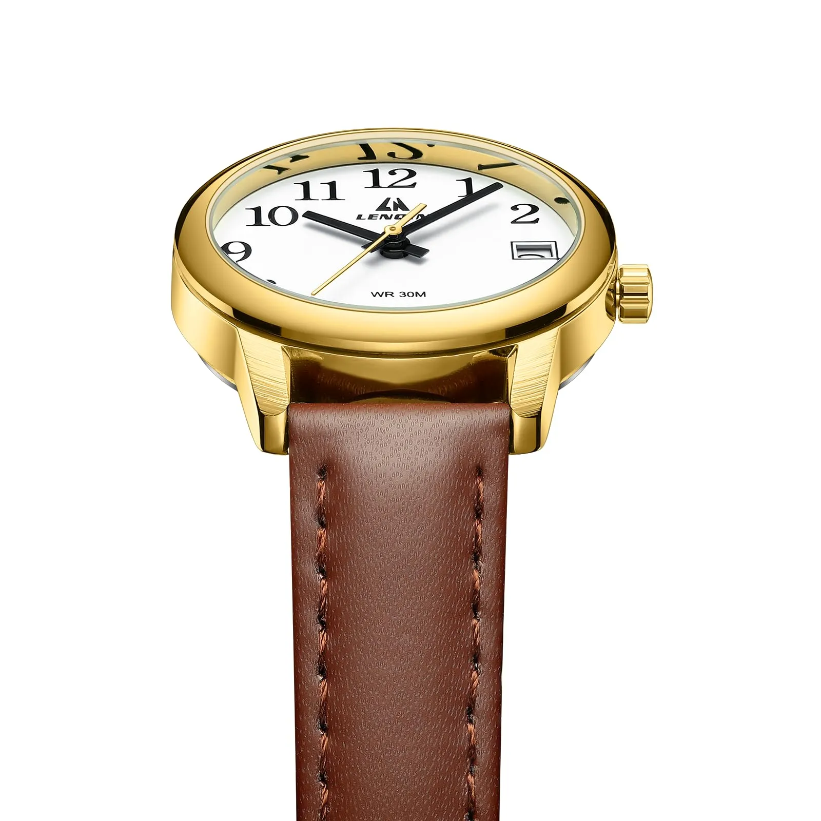 LN LENQIN Orologio Donna Analogico al Quarzo Cinturino in Pelle 3ATM L0133 - immagine 4