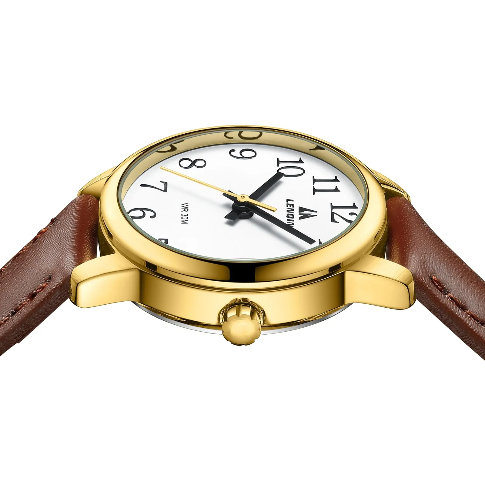 LN LENQIN Orologio Donna Analogico al Quarzo Cinturino in Pelle 3ATM L0133 - immagine 5