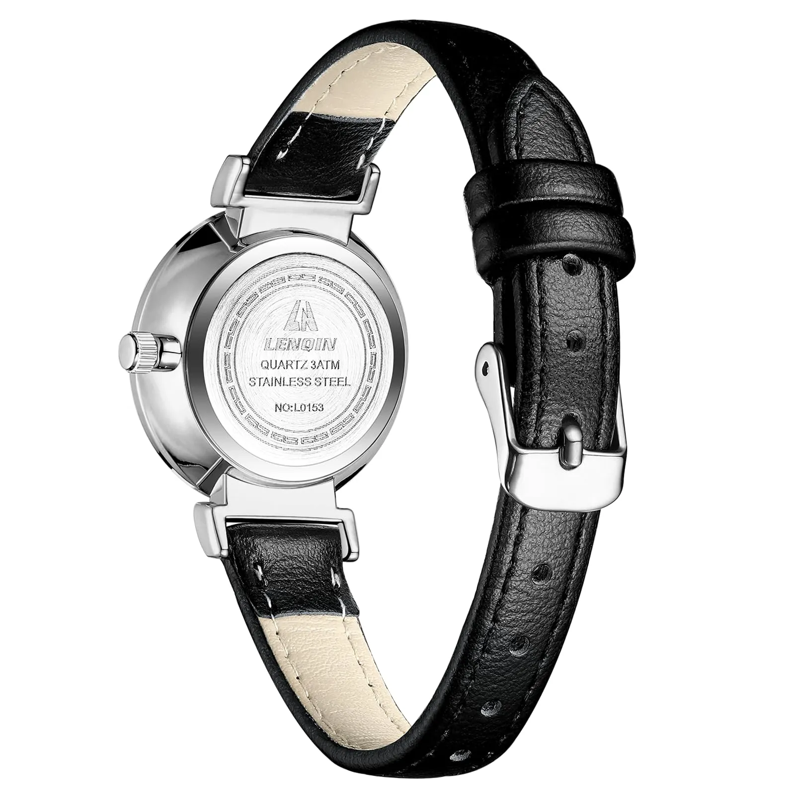 LN LENQIN Orologio Donna Analogico al Quarzo con Cinturino in Pelle 3ATM L0153 - immagine 2
