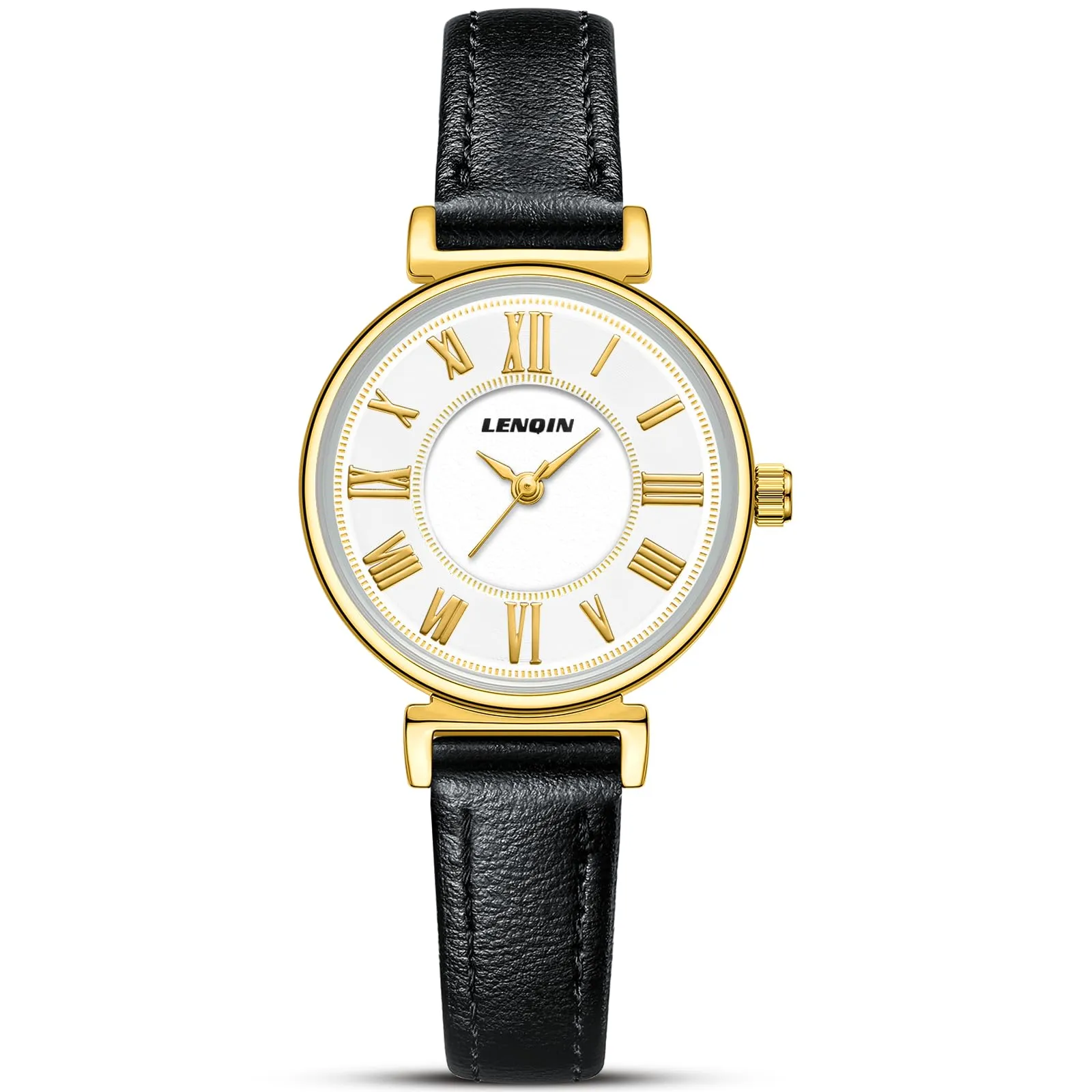 LN LENQIN Orologio Donna Analogico al Quarzo Cinturino Pelle 3ATM - immagine 1