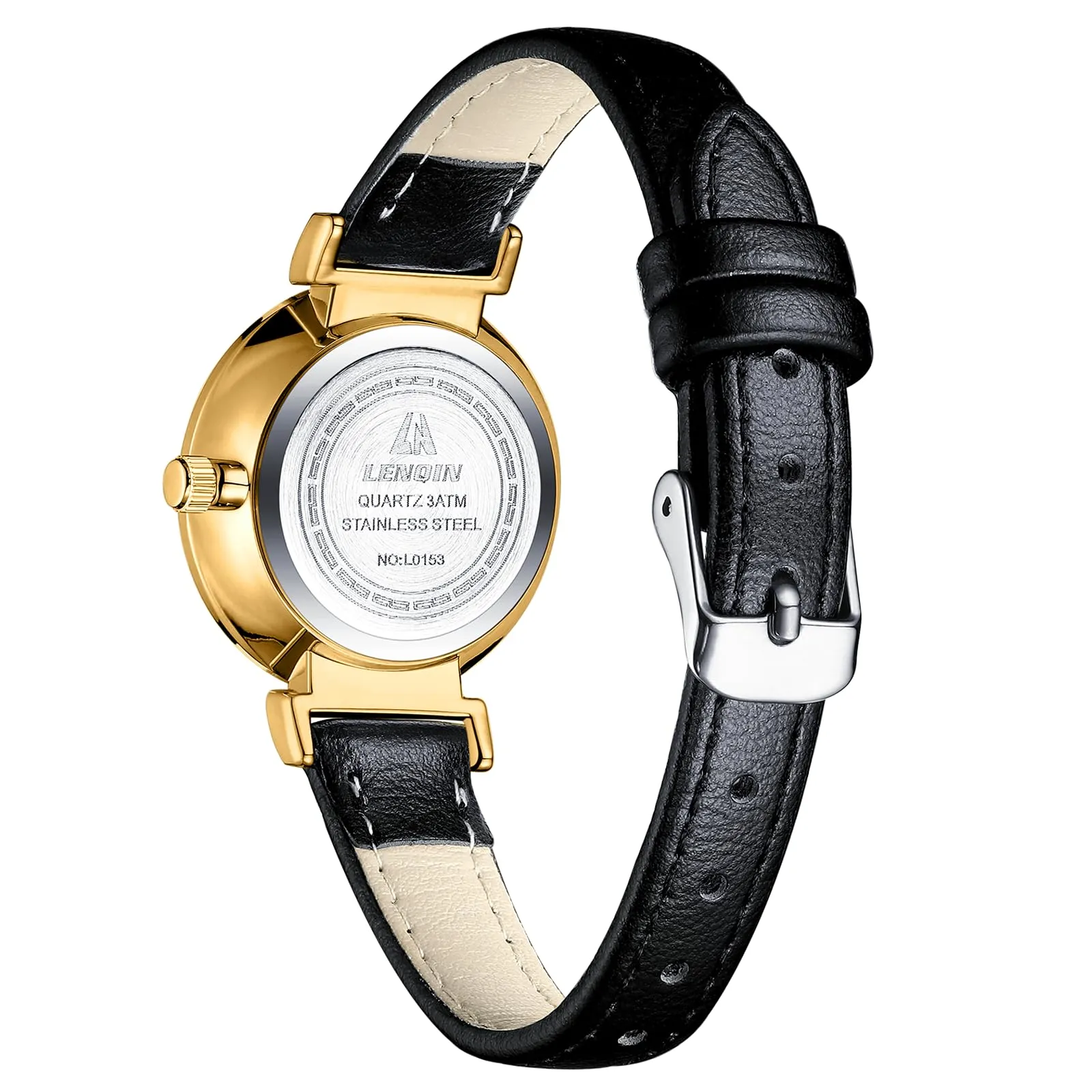 LN LENQIN Orologio Donna Analogico al Quarzo Cinturino Pelle 3ATM - immagine 2
