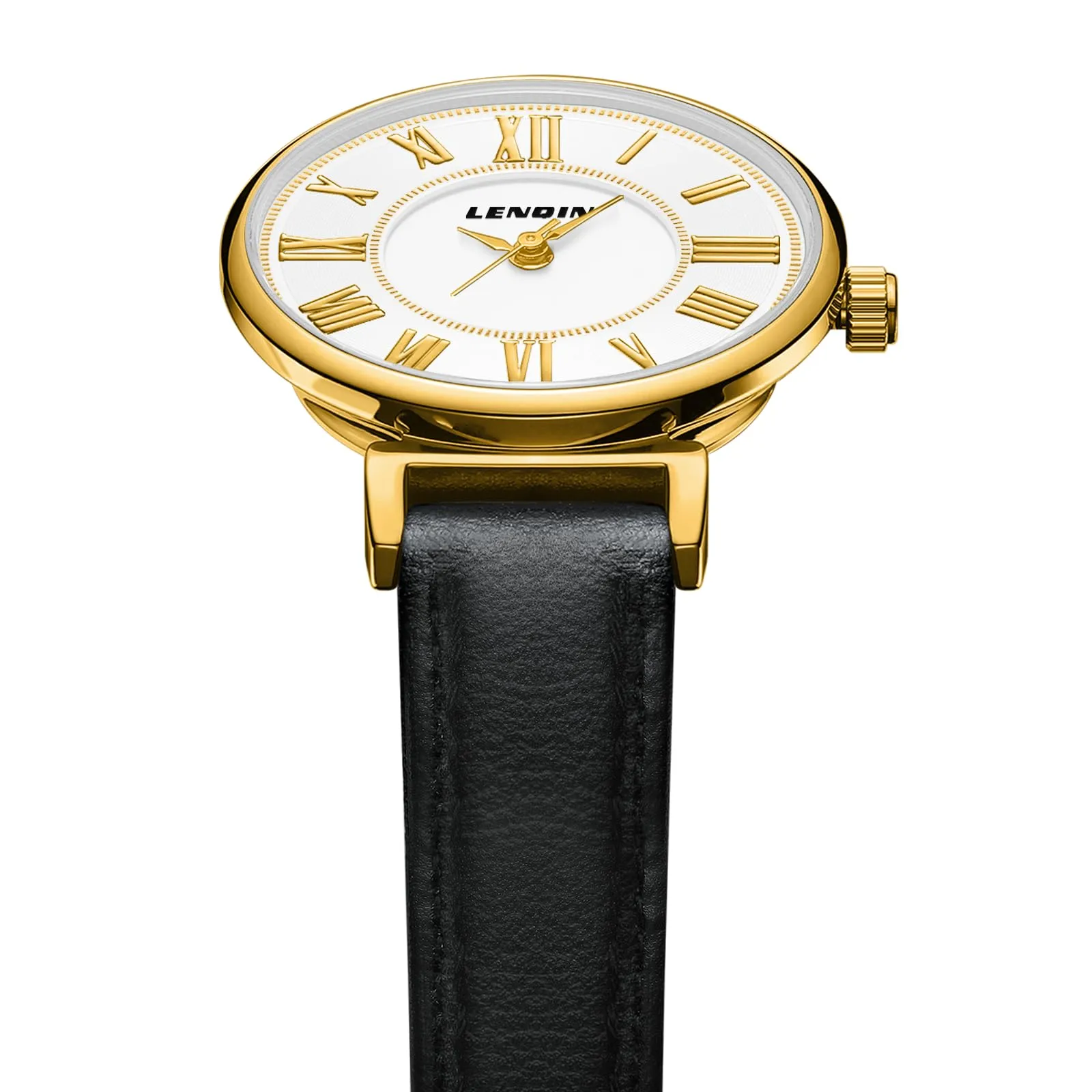LN LENQIN Orologio Donna Analogico al Quarzo Cinturino Pelle 3ATM - immagine 4