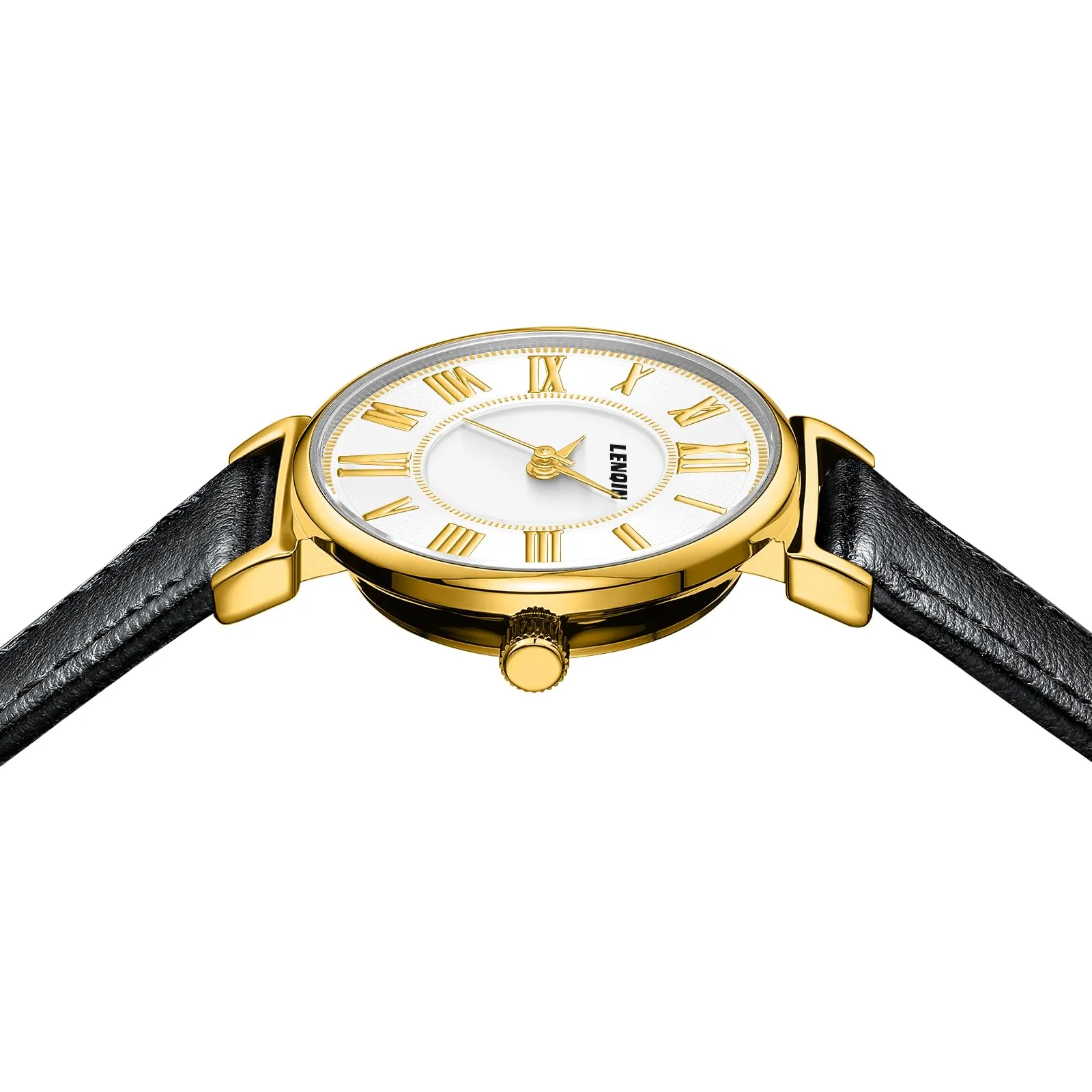 LN LENQIN Orologio Donna Analogico al Quarzo Cinturino Pelle 3ATM - immagine 5