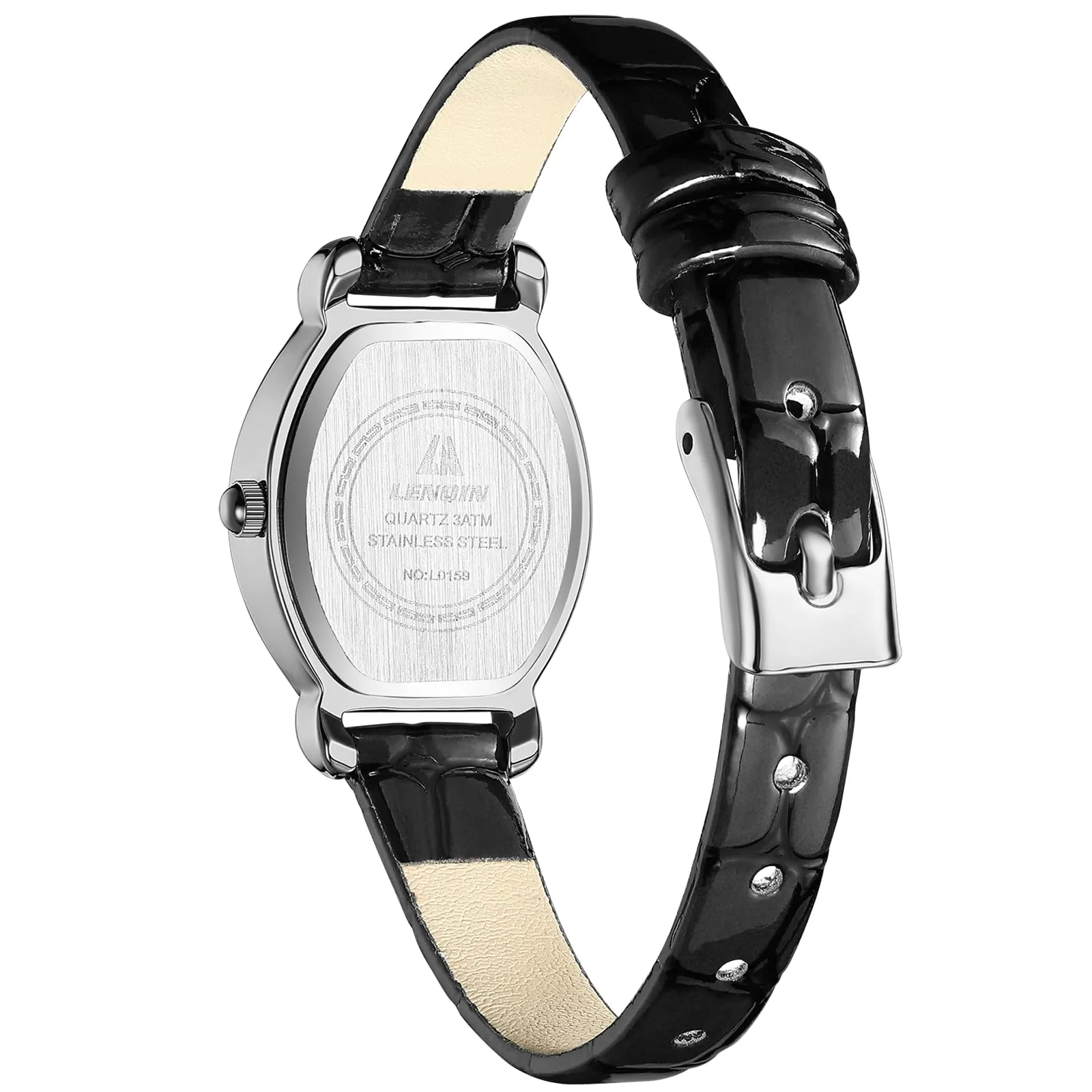 LN LENQIN Orologio Donna Analogico al Quarzo Cinturino Pelle 3ATM L0159 - immagine 2