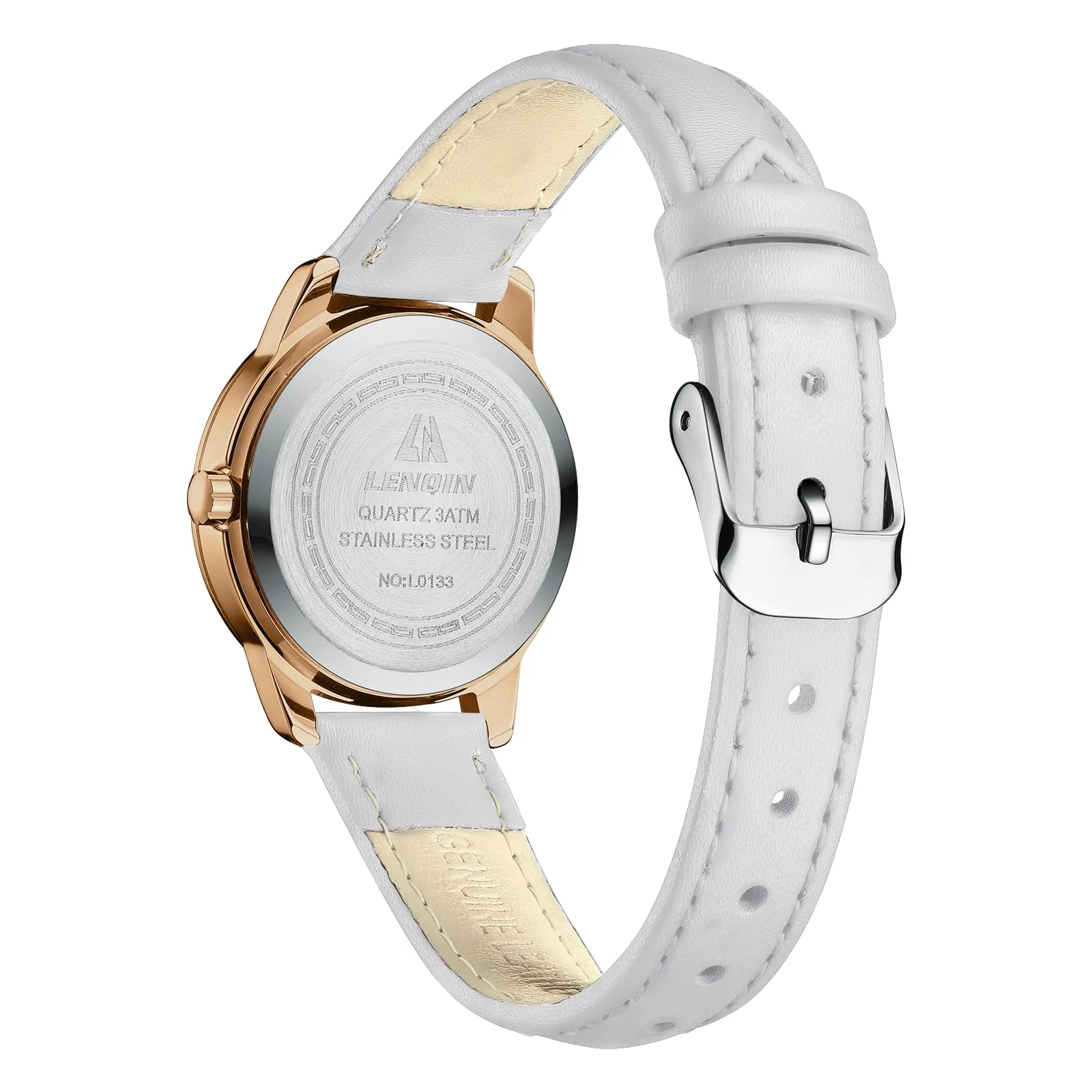 LN LENQIN Orologio Donna Analogico al Quarzo Cinturino Pelle 3ATM - immagine 2