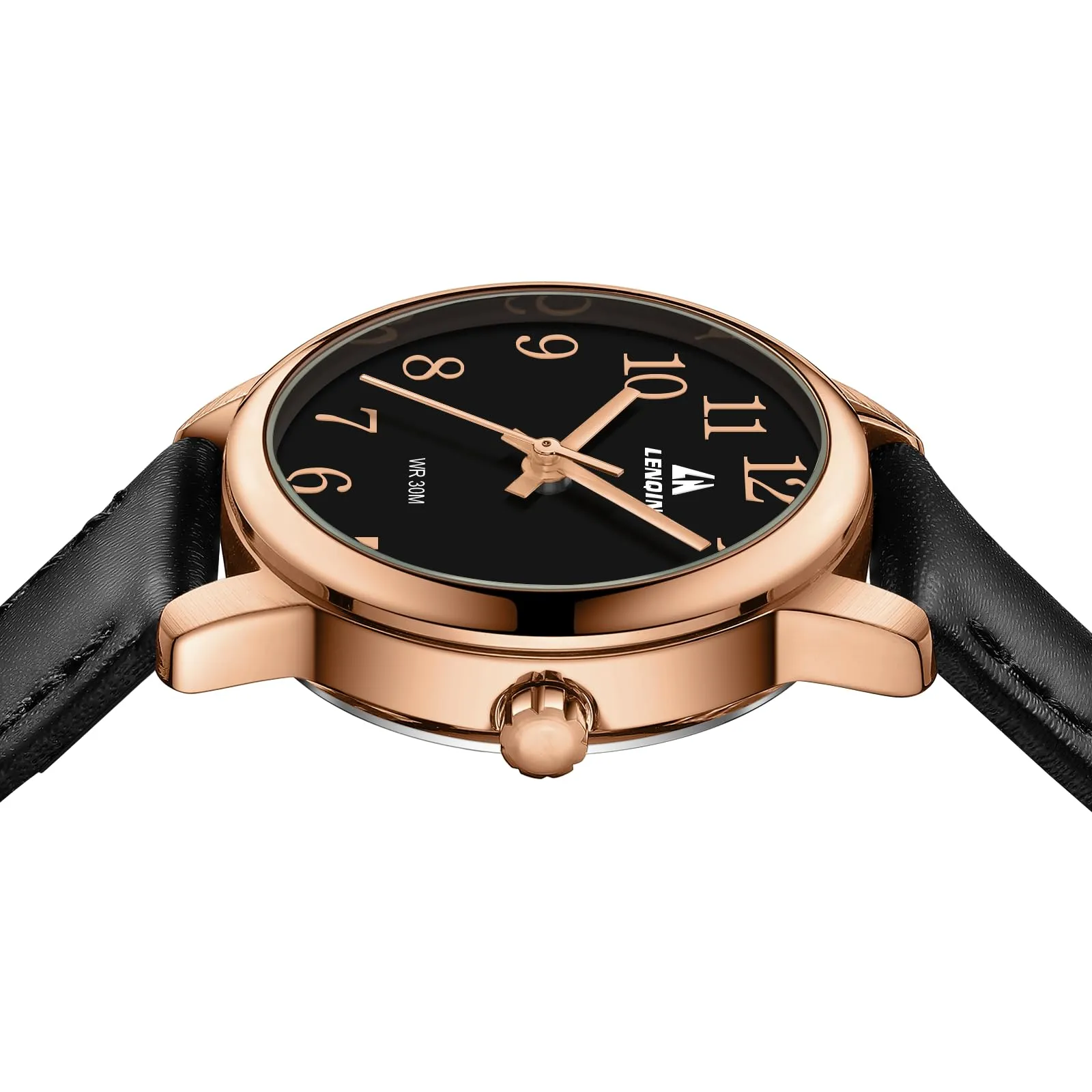 LN LENQIN Orologio Donna Analogico al Quarzo Cinturino Pelle 3ATM L0133 - immagine 5