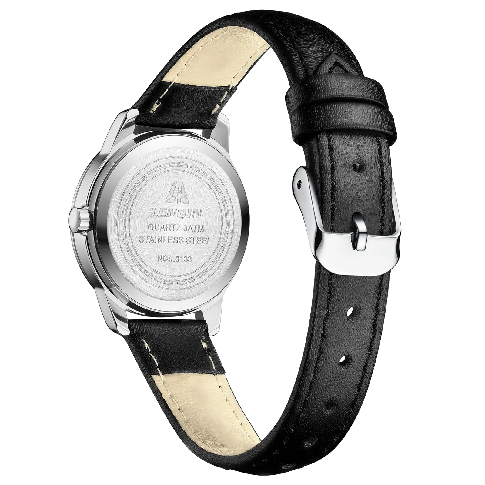 LN LENQIN Orologio Donna Analogico al Quarzo con Cinturino in Pelle 3ATM - immagine 2