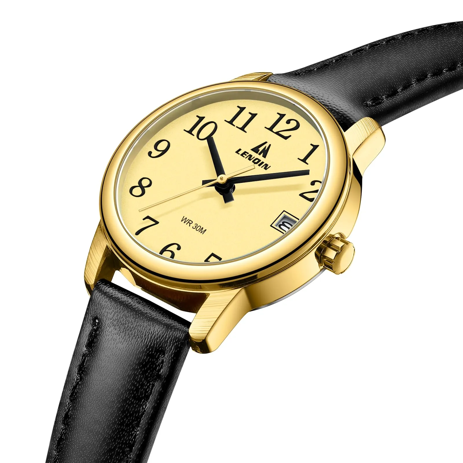 LN LENQIN Orologio Donna Analogico al Quarzo Cinturino Pelle 3ATM L0133 - immagine 3