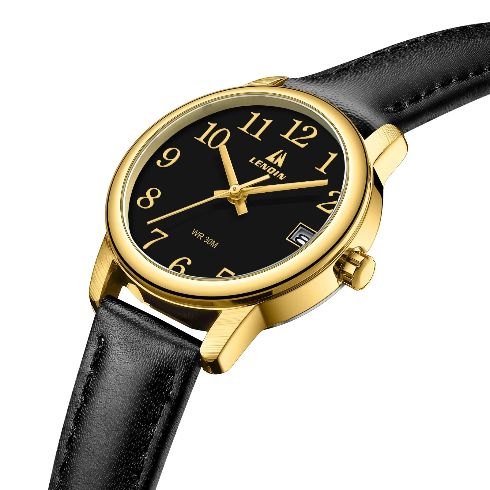 LN LENQIN Orologio Donna Analogico al Quarzo Cinturino in Pelle 3ATM L0133 - immagine 3