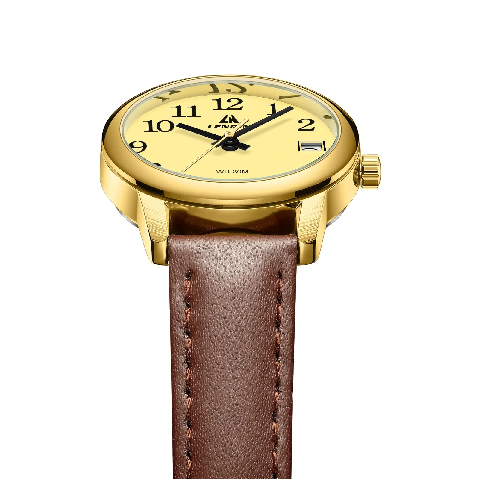LN LENQIN Orologio Donna Analogico al Quarzo Cinturino in Pelle 3ATM - immagine 4