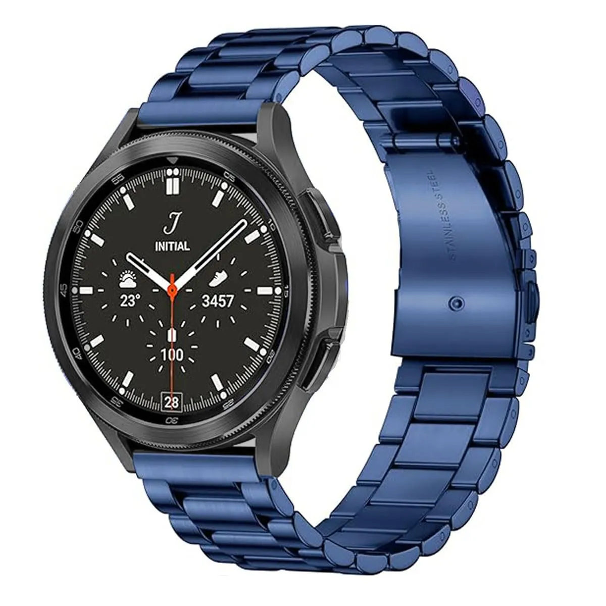 FOUUA Cinturino per Orologio in Acciaio Inossidabile con Sgancio Rapido, 20mm, Blu - immagine 1