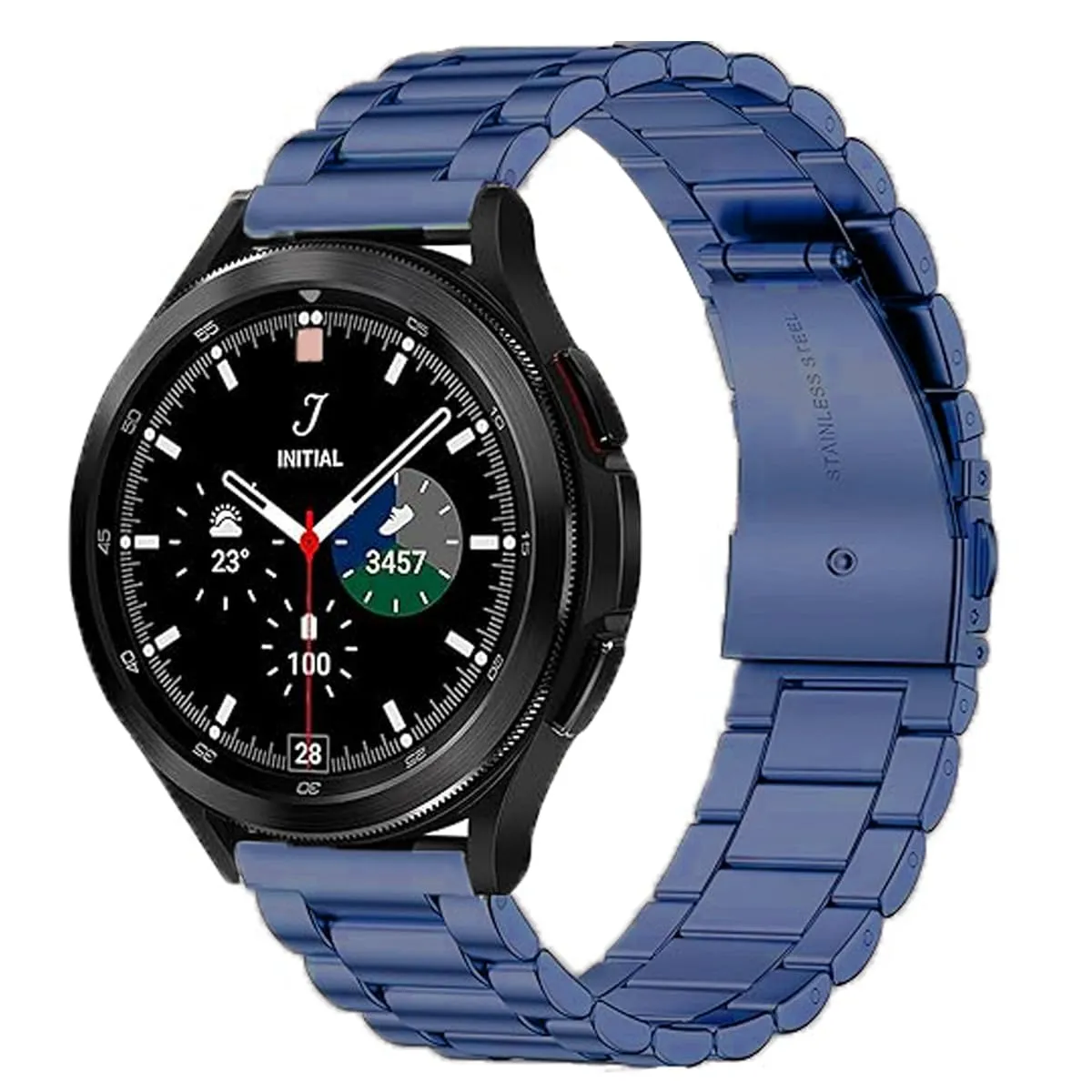 FOUUA Cinturino per Orologio in Acciaio Inossidabile con Sgancio Rapido, 20mm, Blu - immagine 7