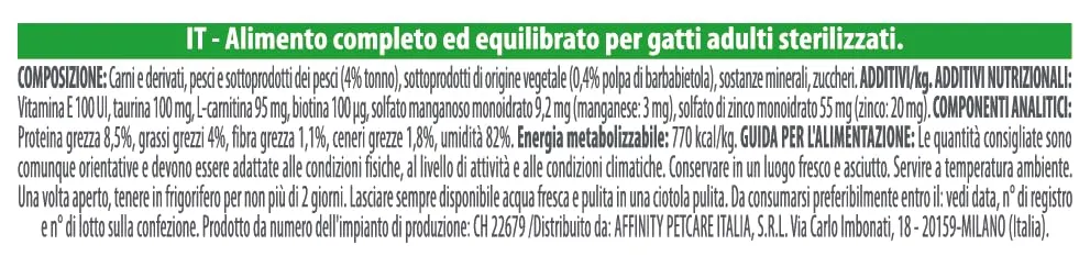 Trainer Natural Straccetti Cibo Umido per Gatti Adulti Sterilizzati, Bocconcini in Salsa con Tonno, 24 x 85g - immagine 4