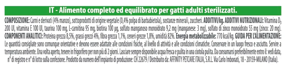 Trainer Natural Straccetti Cibo Umido per Gatti Adulti Sterilizzati, Bocconcini in Salsa con Manzo, 24 x 85g - immagine 4