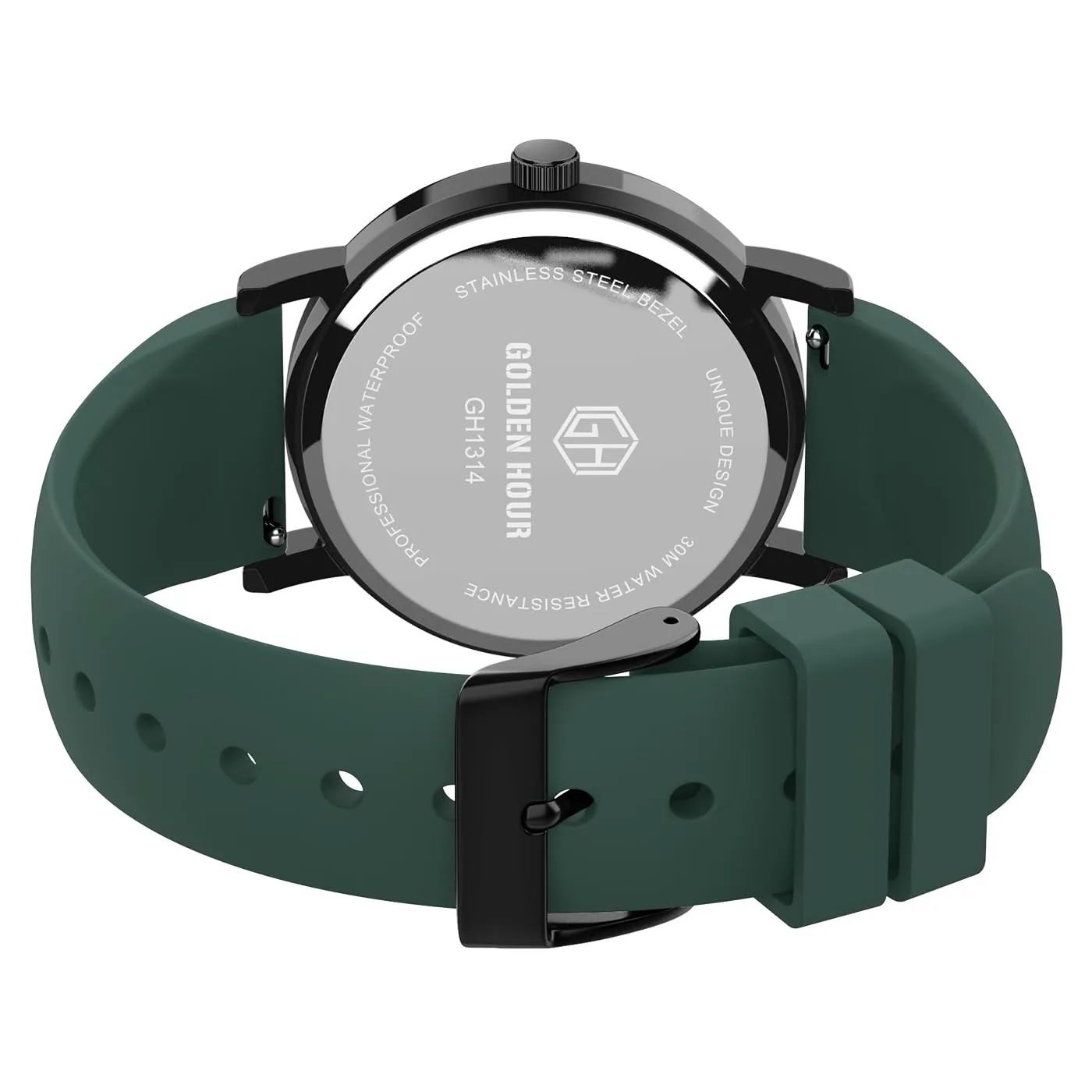 GOLDEN HOUR Orologio da Infermiere GH-1314 Impermeabile (Nero Verde scuro) - immagine 4