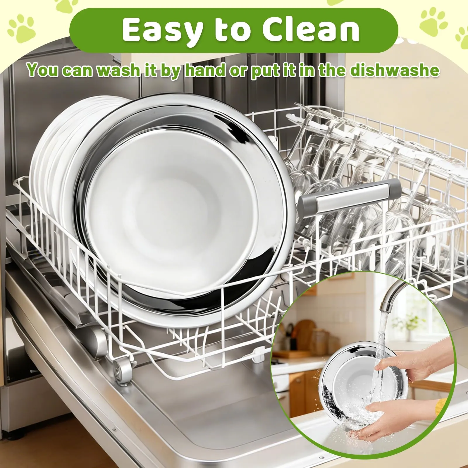 elzle Ciotole per Gatti in Acciaio Inossidabile, set di 3 - immagine 2