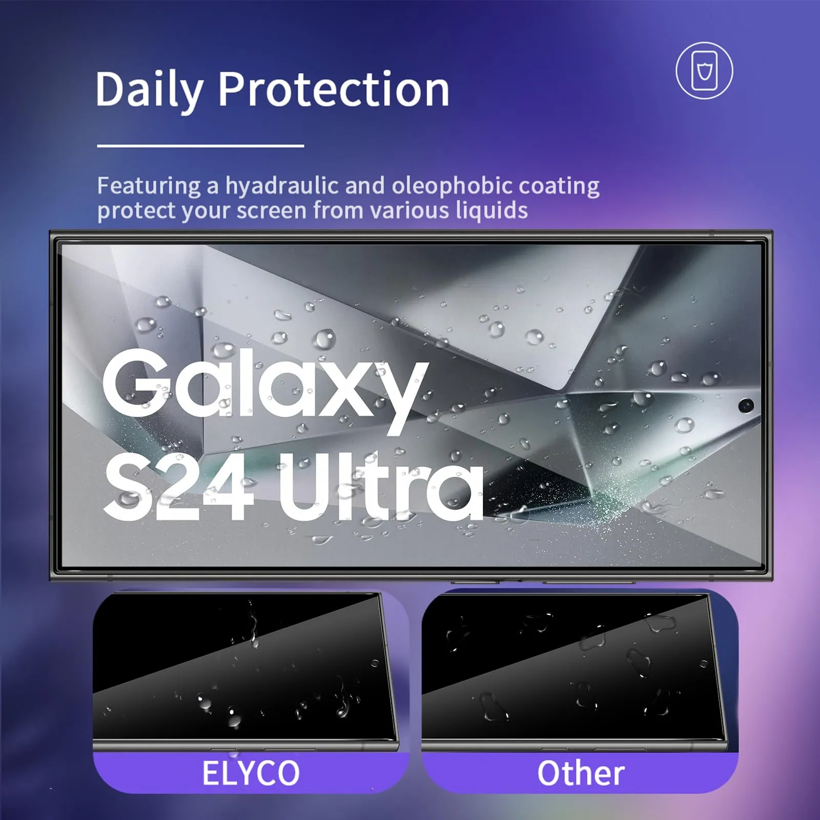 ELYCO Vetro Temperato Privacy per Samsung Galaxy S24 Ultra, 2 Pezzi - immagine 4