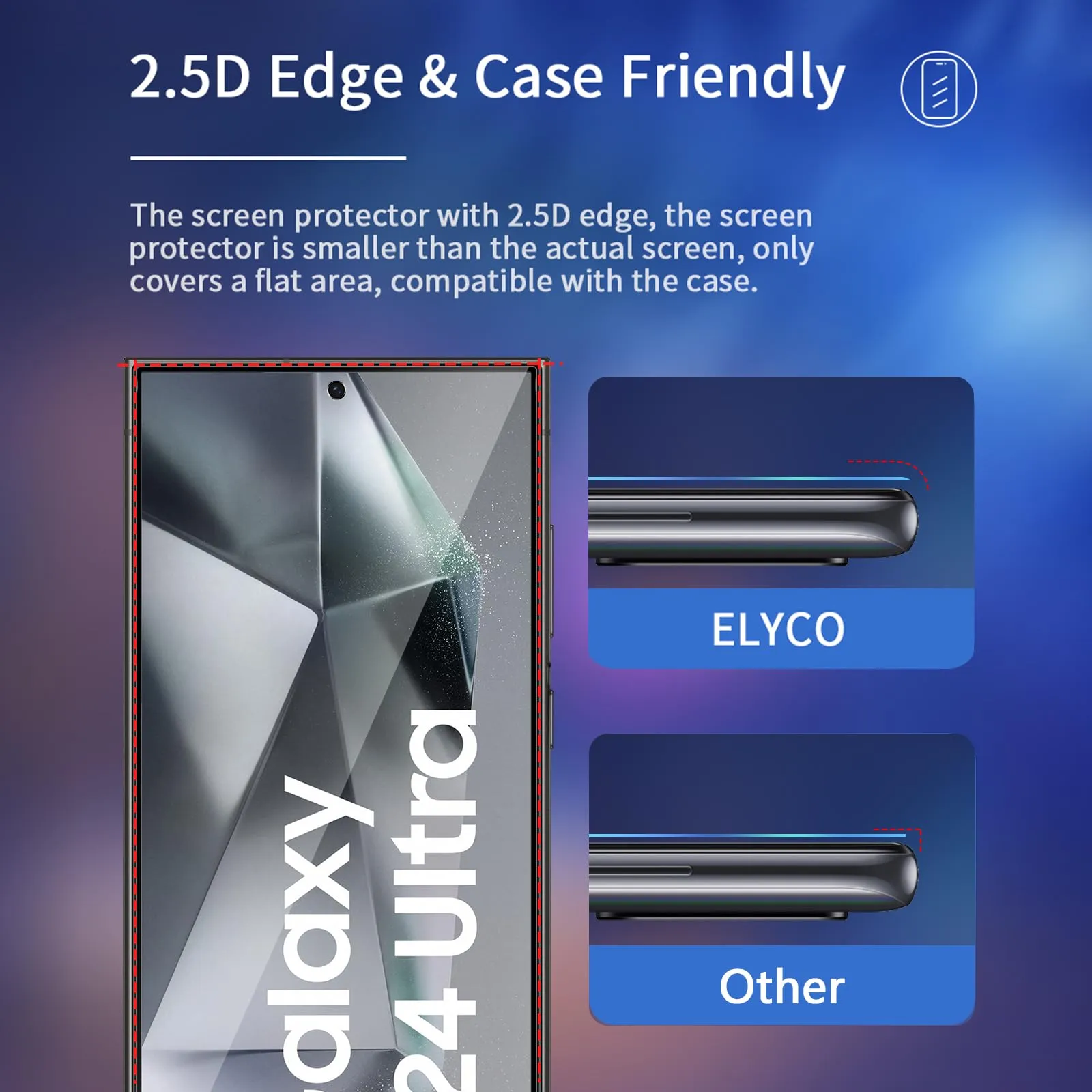 ELYCO Vetro Temperato Privacy per Samsung Galaxy S24 Ultra, 2 Pezzi - immagine 7