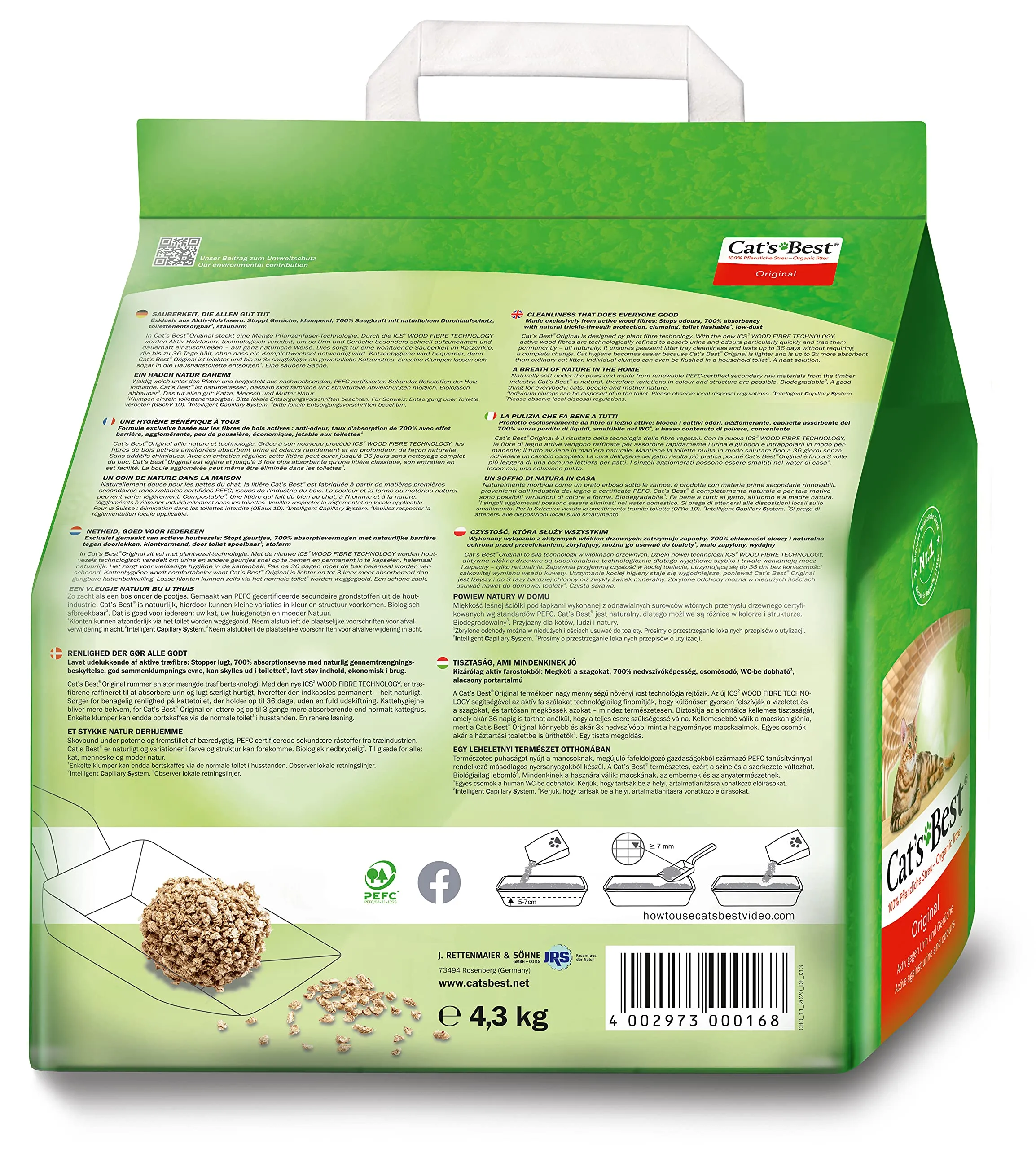 Cat's Best Lettiera per Gatti, 10L, 4.3 kg - immagine 2