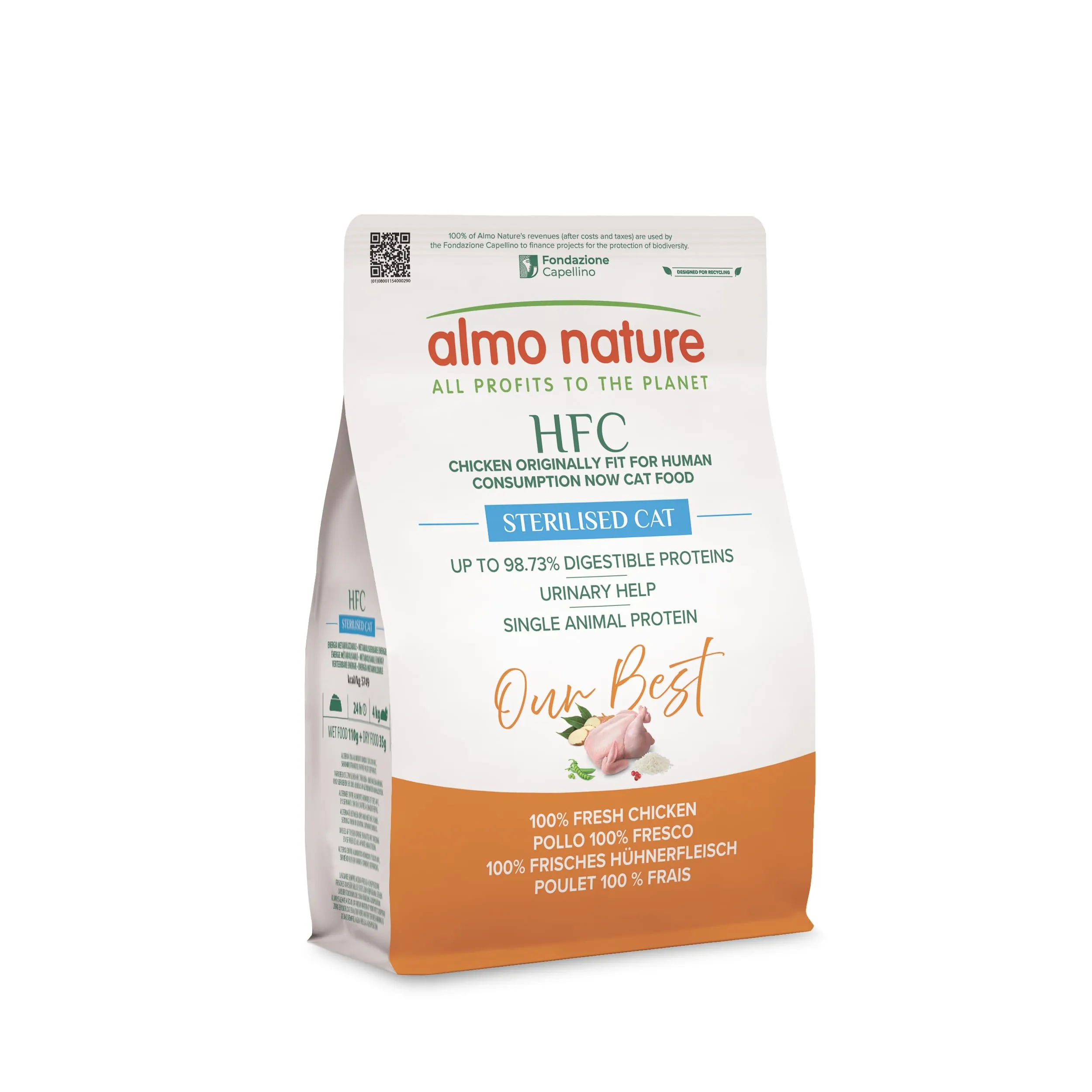 Almo Nature HFC Our Best Sterilised Dog Food - Fresh Chicken - Monoprotein, Urinary Help, Gluten Free - 300g - immagine 1
